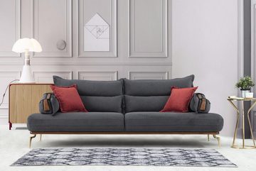 JVmoebel 3-Sitzer Perfekte 3-Sitzer Sofa Modern Holz Wohnzimmer Möbel Grau farbe Luxus, 1 Teile, Made in Europa