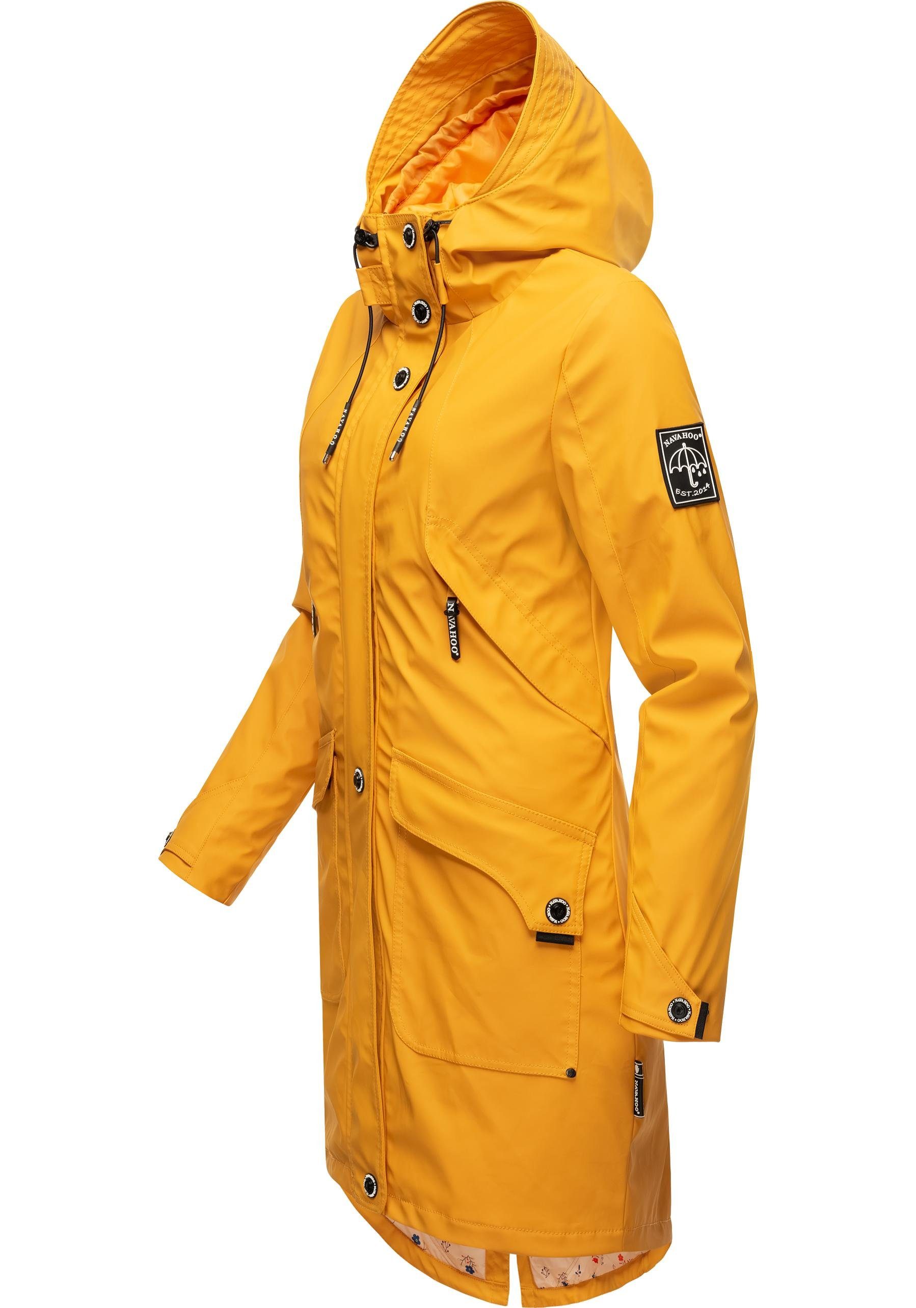 gelb moderner mit Navahoo Schötchen Outdoorjacke Regenmantel Kapuze