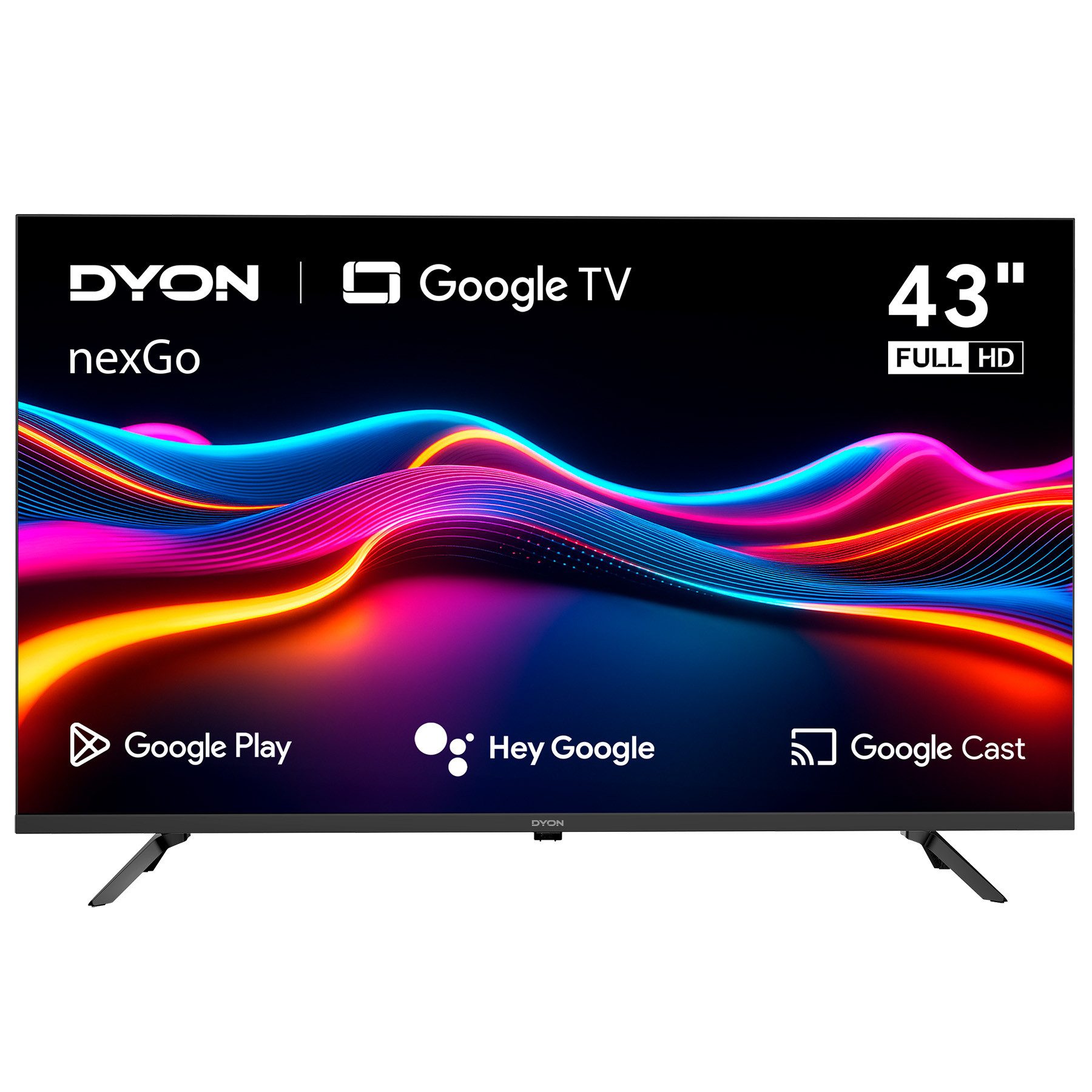 Dyon nexGo 43F LED-Fernseher (108 cm/43 Zoll, Full HD, Smart-TV, 43" Full HD Smart-TV, Google Assistant, CI+, Triple Tuner)