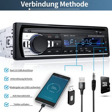 Hikity Autoradio mit Bluetooth Universal-Autoradio 1 DIN MP3-Player Autoradio (USB/SD/AUX-IN, Remote Control)