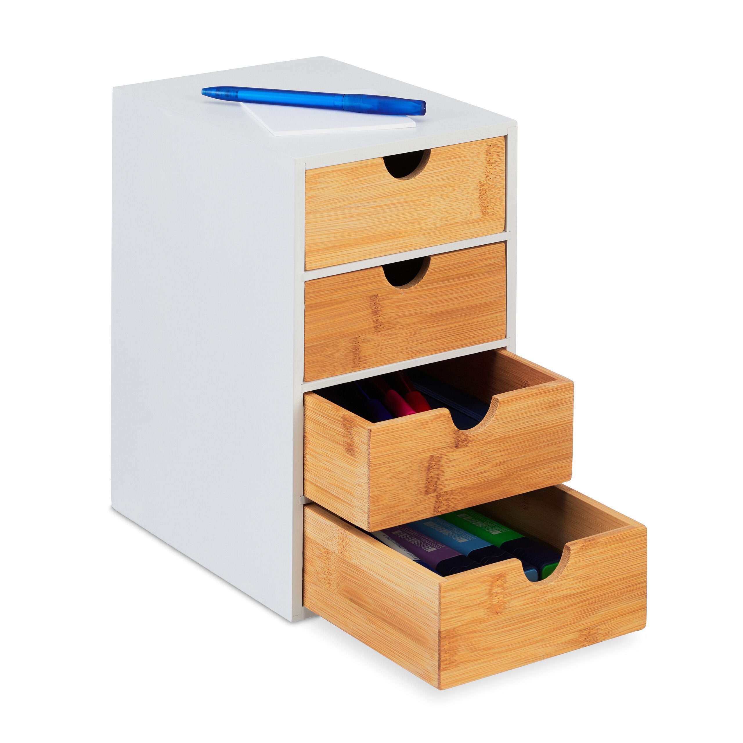 relaxdays Organizer Schubladenbox mit 4 Fächern (1 St)