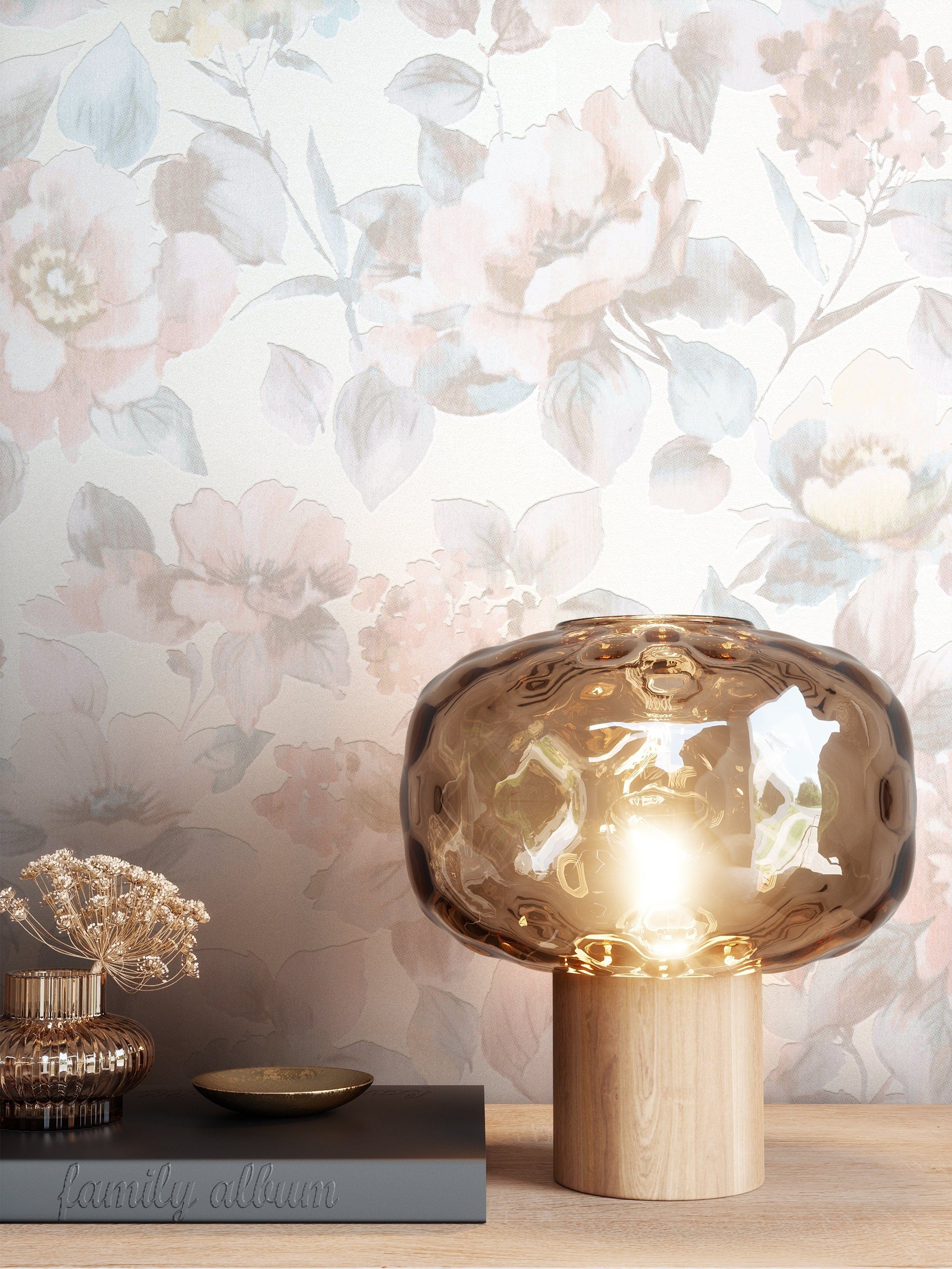 Newroom Vliestapete, Rosa Tapete Floral Blumen günstig online kaufen