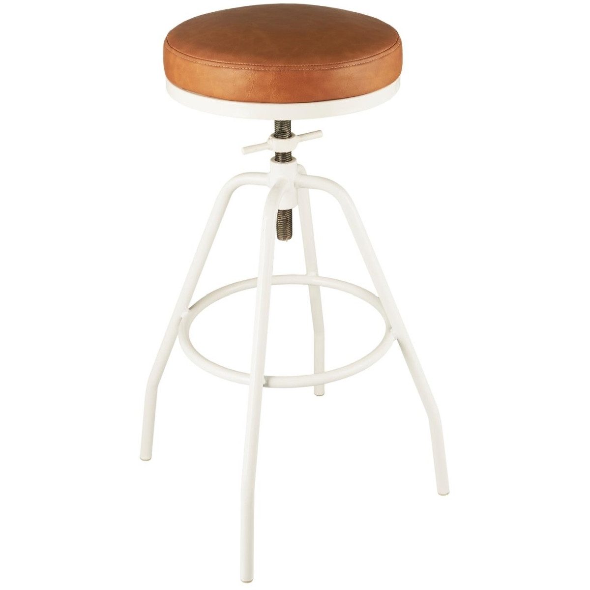 Ib Laursen Barhocker Hocker höhenverstellbar Metallgestell Kunstleder-Sitz bis 77 cm, Kunstleder-Sitzfläche