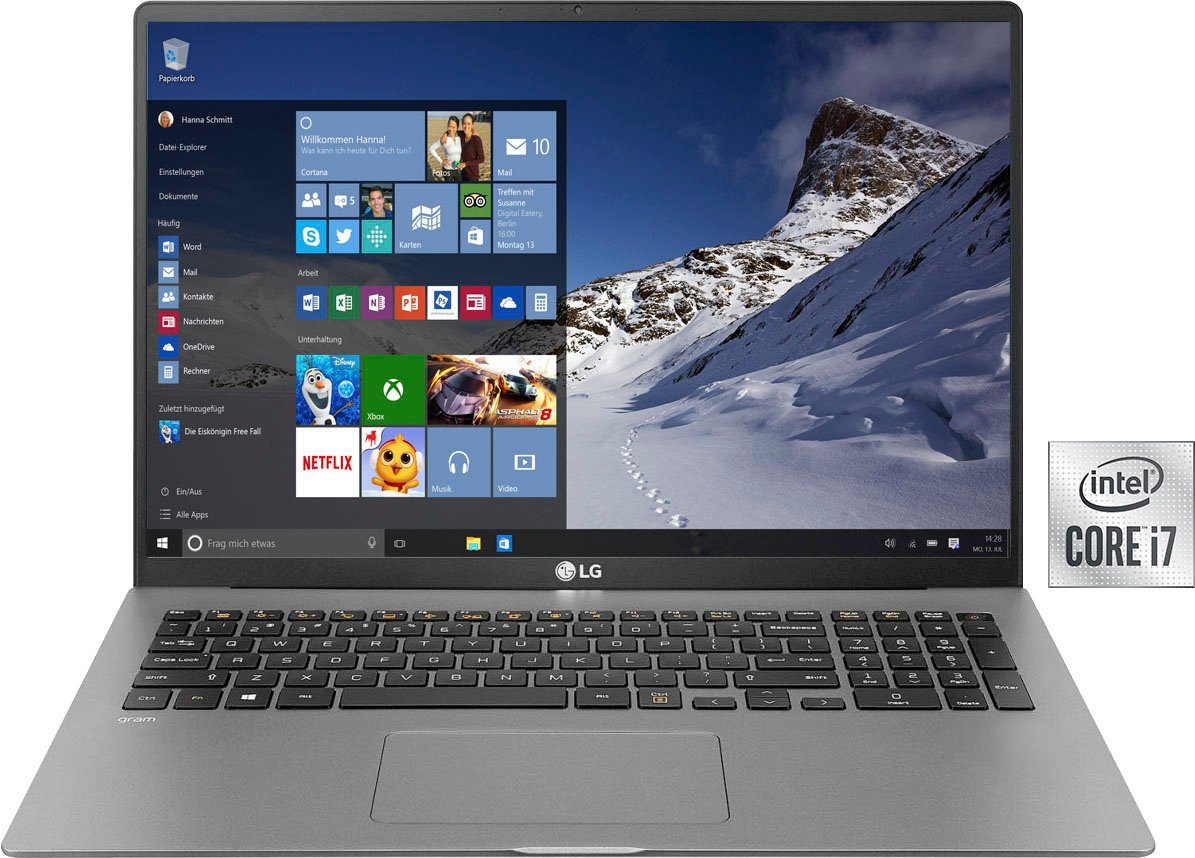 LG gram 17 Notebook (43,18 cm/17 Zoll, Intel Core i7, Iris Plus Graphics, 1000 GB SSD, inkl