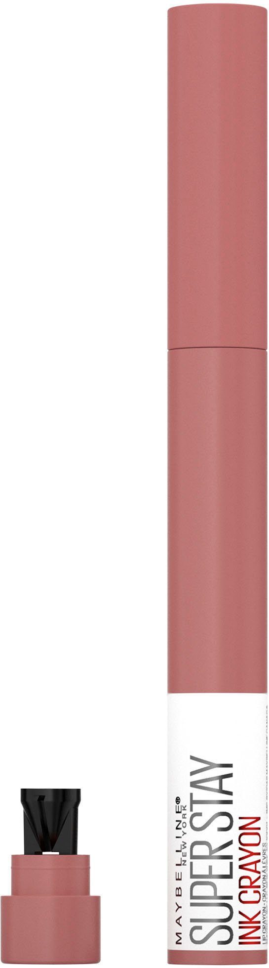 MAYBELLINE NEW YORK Lippenstift SUPER STAY INK CRAYON, matter Lippenstift in klassisch origineller Stiftform
