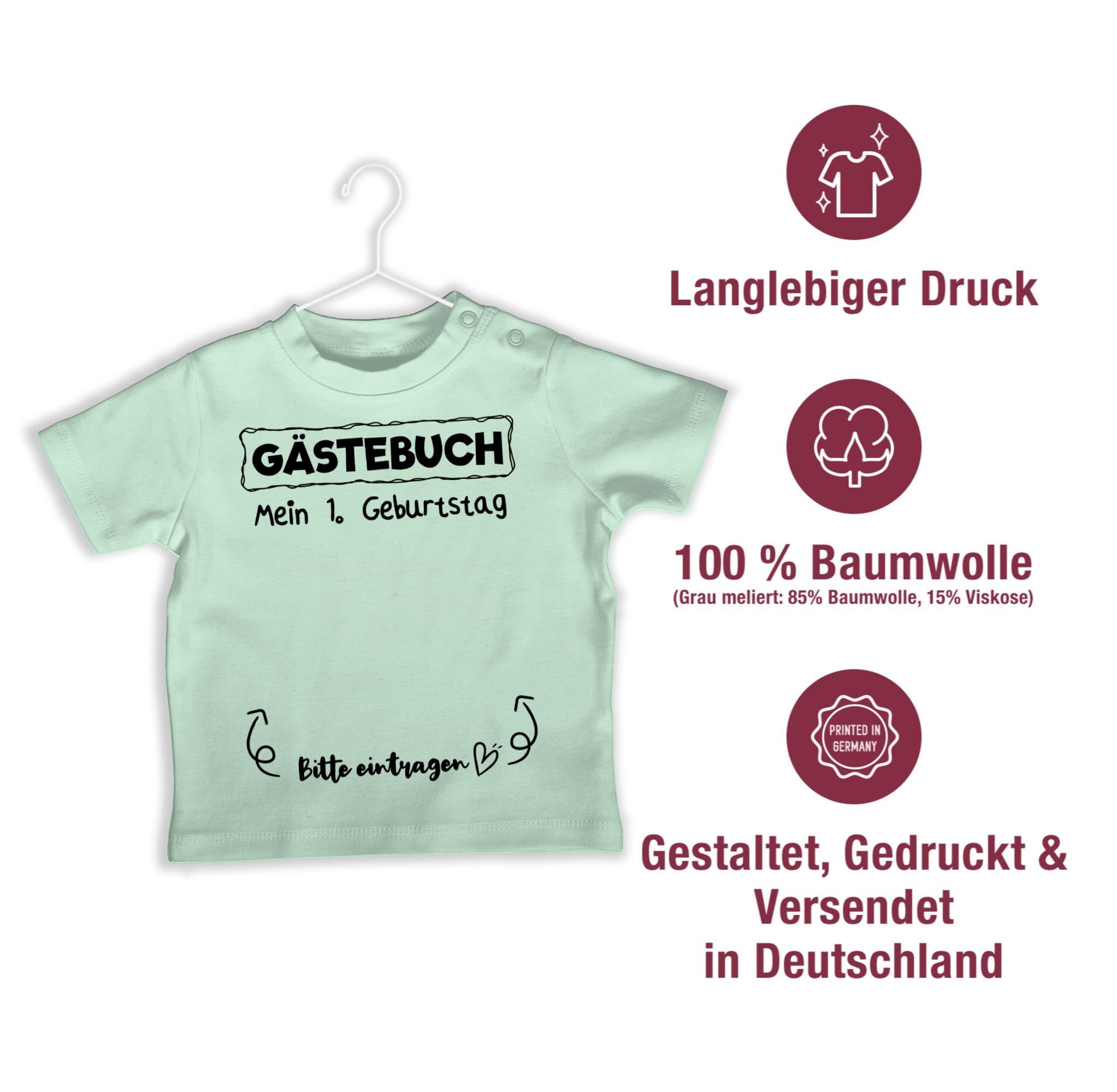 Shirtracer T-Shirt Gästebuch - Mein erster Geburtstag 1. Geburtstag