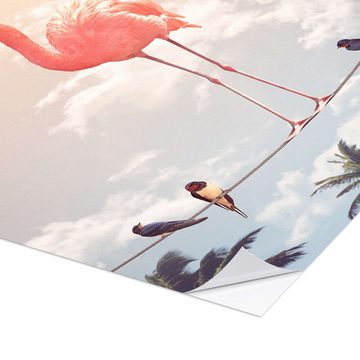 Posterlounge Wandfolie Jonas Loose, Flamingo & Friends, Kinderzimmer Kindermotive