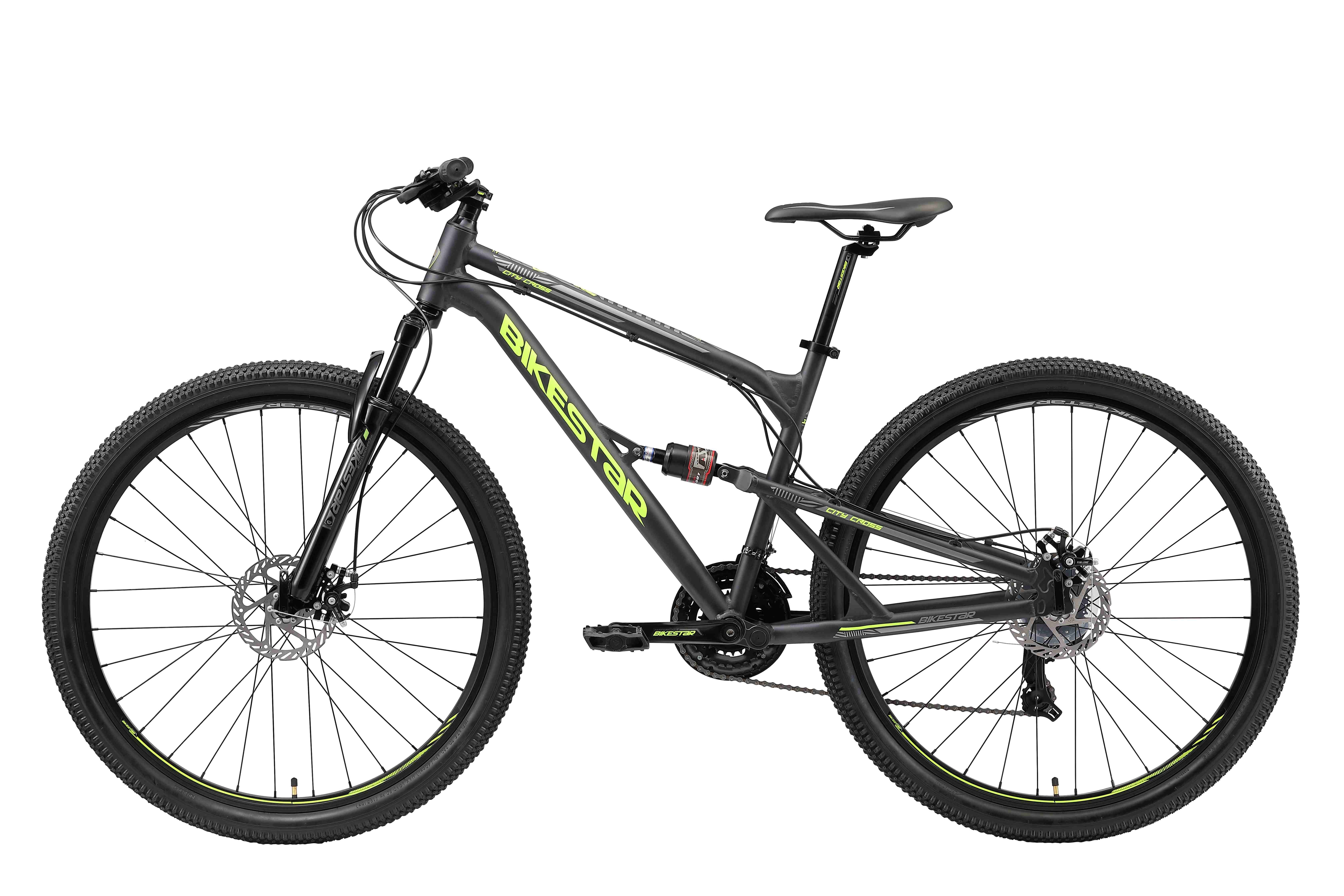 Bikestar Mountainbike 29 Zoll, ab 167 cm, Aluminium, Damen, Herren, 21 Gang Shimano Tourney RD-TY300 Schaltwerk, Kettenschaltung, Scheibenbremse, Rahmen 44.5 cm, Vollgefedert