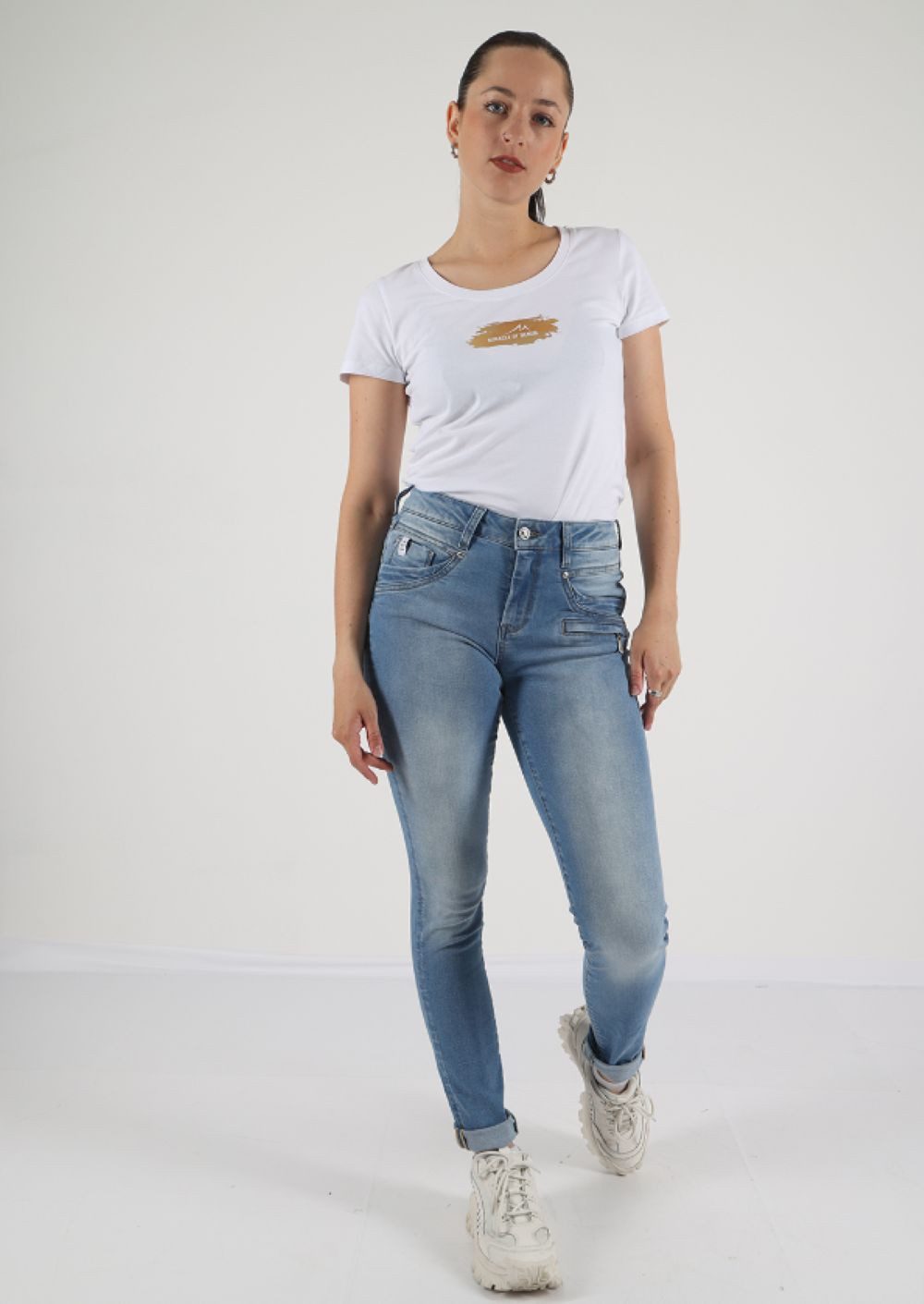 Miracle of Denim Skinny-fit-Jeans – elastischer Baumwollmix für eine figurbetonte Passform