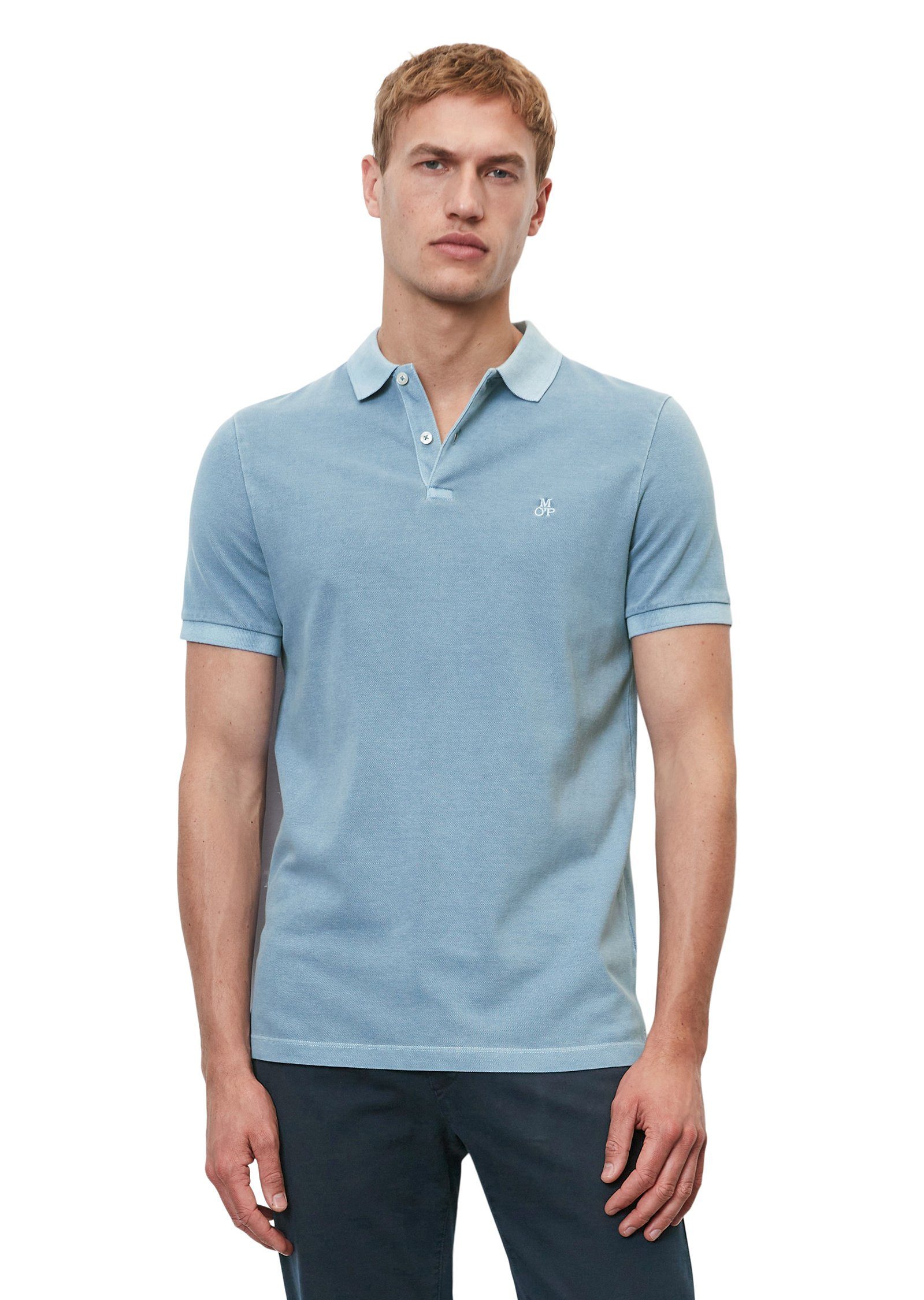 Cotton-Stretch aus Poloshirt blau Marc Organic O'Polo