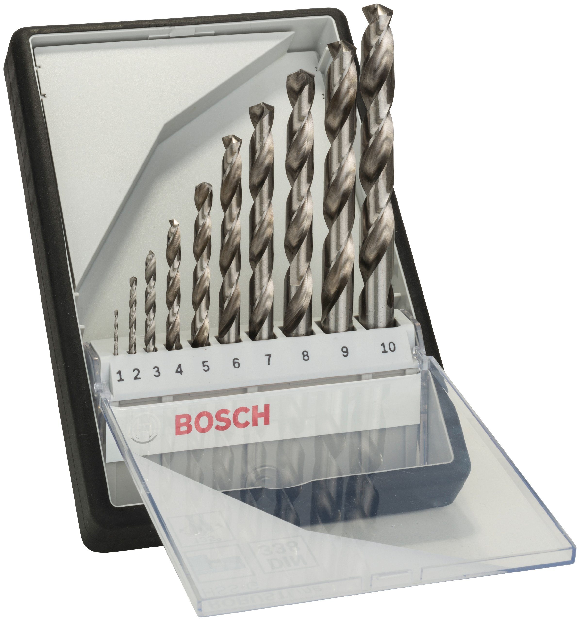 Bosch Professional Bohrersatz Robust Line, (Set, 10-tlg), Metallbohrer HSS-G