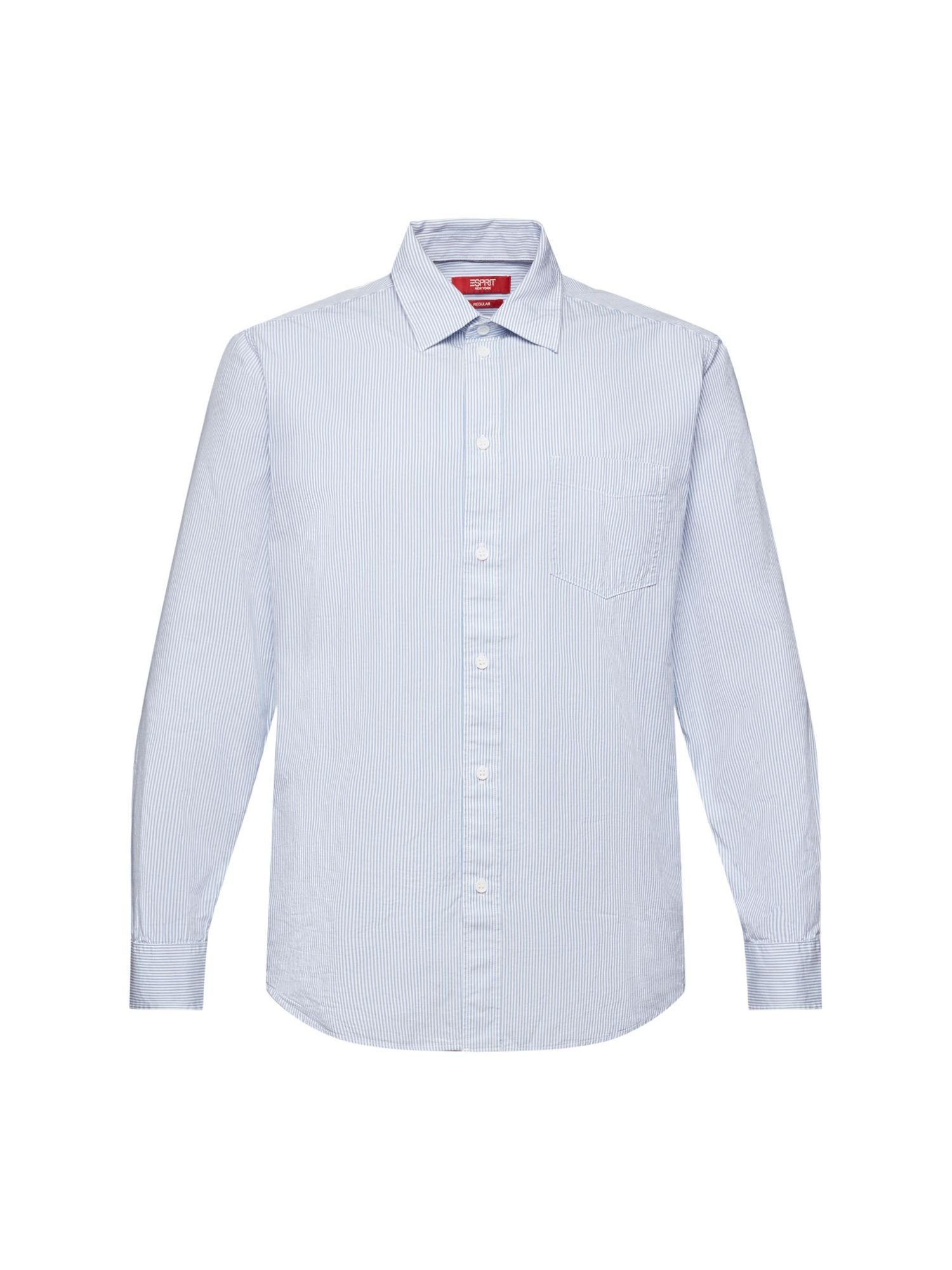 Esprit Langarmhemd Gestreiftes Hemd aus Baumwoll-Popeline LIGHT BLUE | T-Shirts