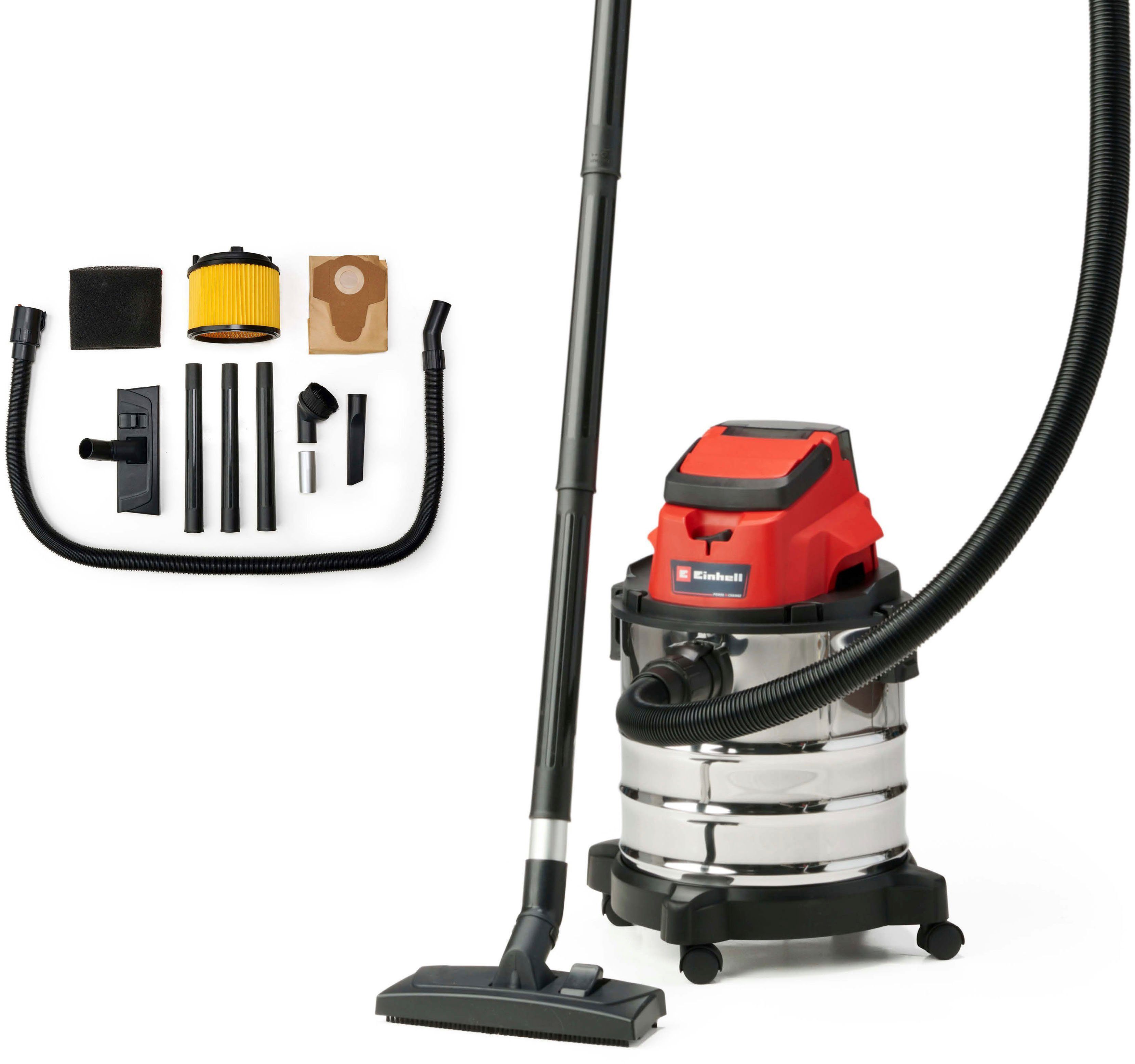 Einhell Nass-Trocken-Akkusauger TC-VC 18/20 Li S - Solo, 900 W, mit Beutel, Power X-Change, ohne Akku und Ladegerät