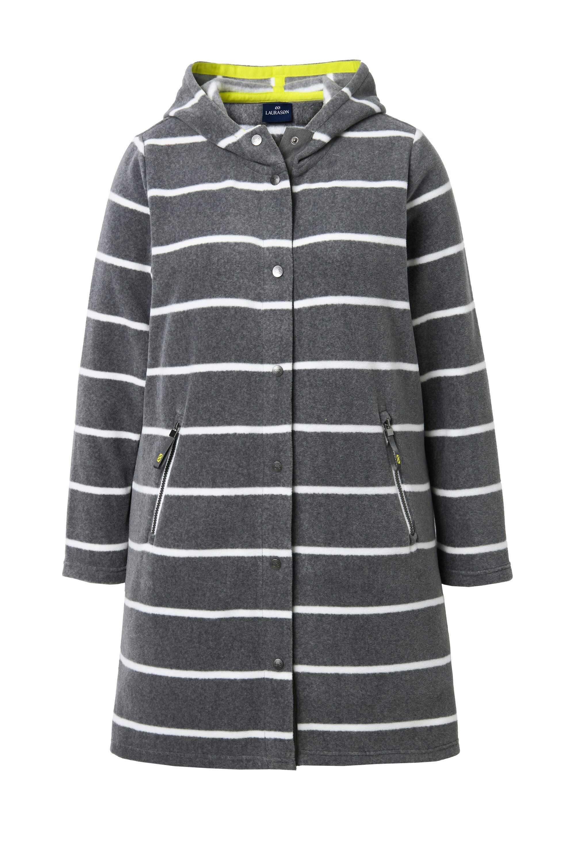 Laurasøn Sweatjacke Lange Fleecejacke Kapuze Langarm günstig online kaufen