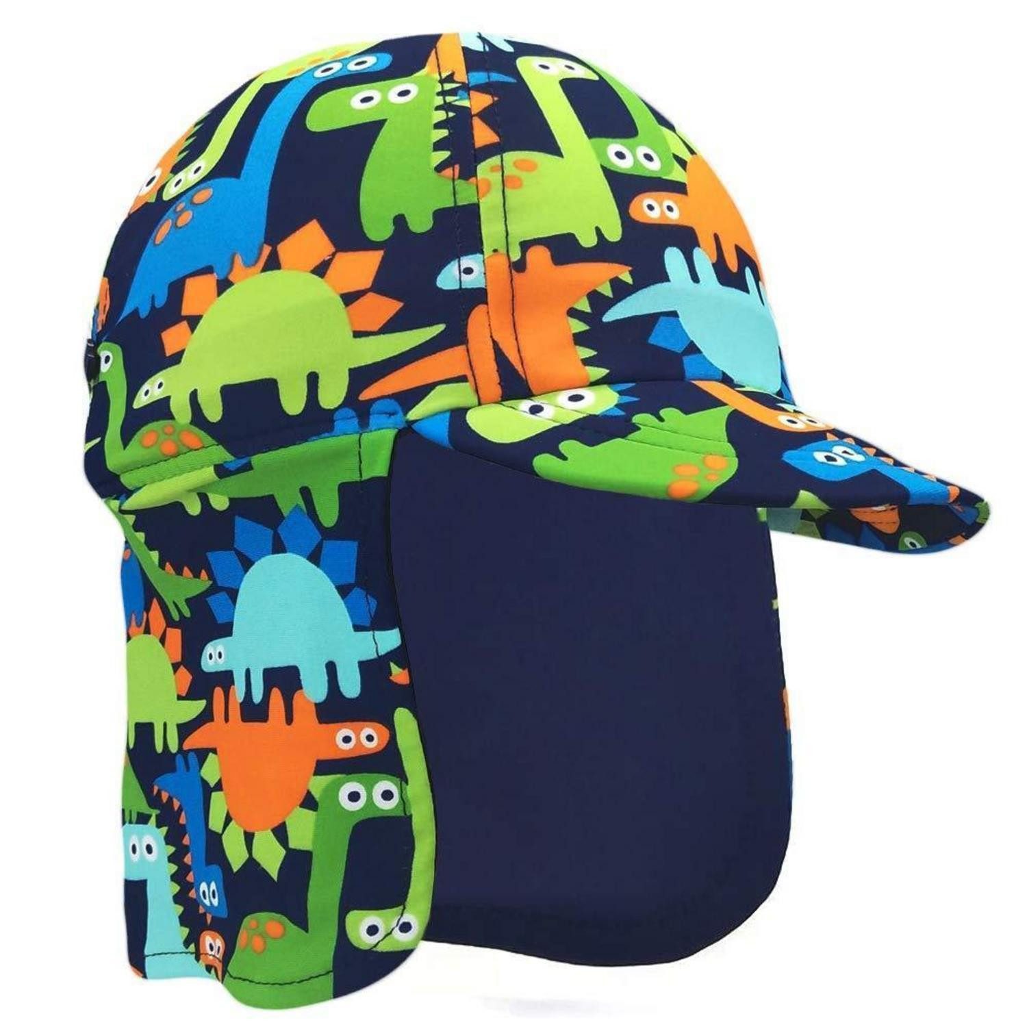 LuxusKollektion Sonnenhut Sonnenhut Kinder Nackenschutz UPF50 1-2 Jahre UV FLAP Dinosaurier