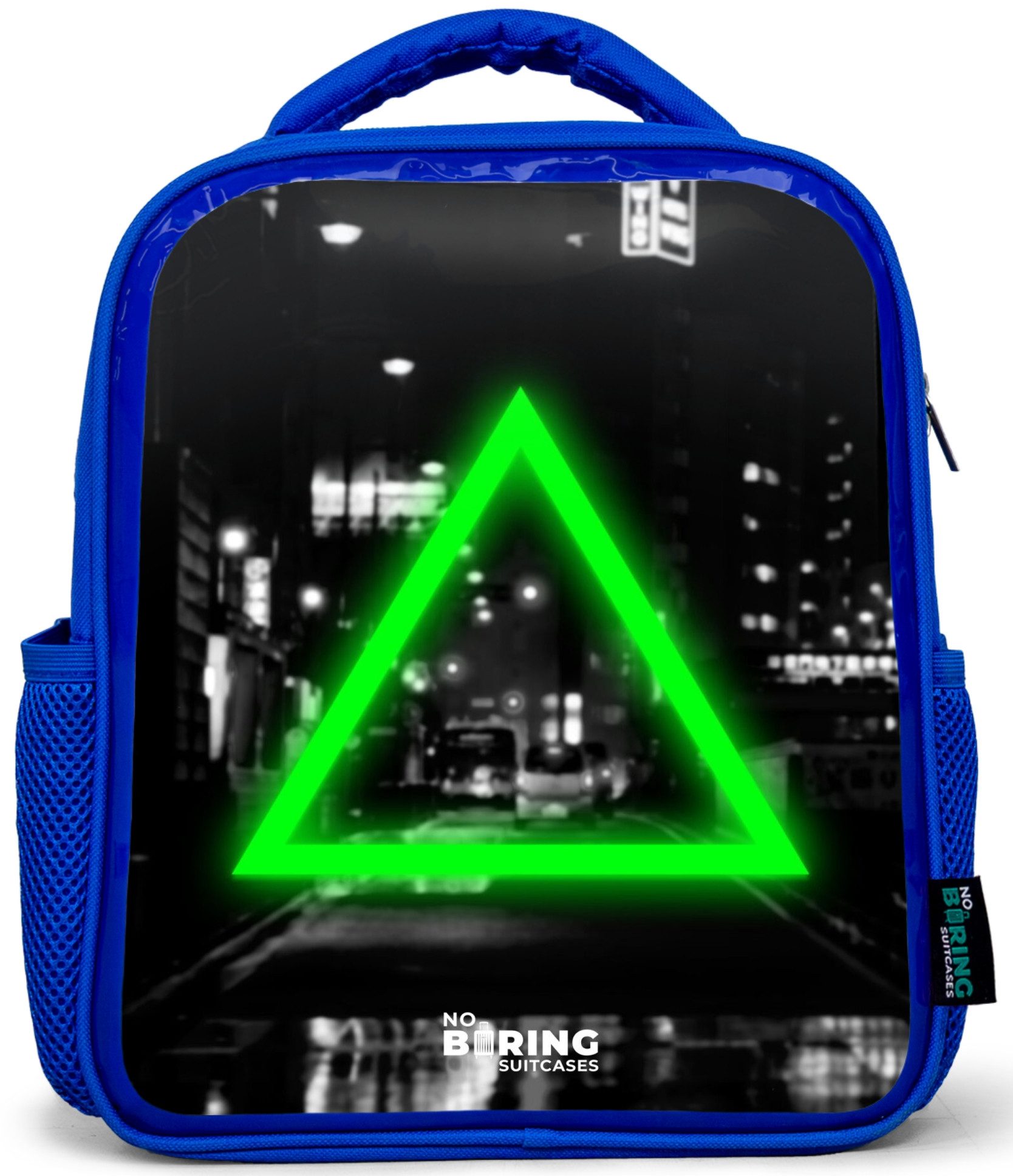 Rucksack Blau - Hellgrünes Dreieck