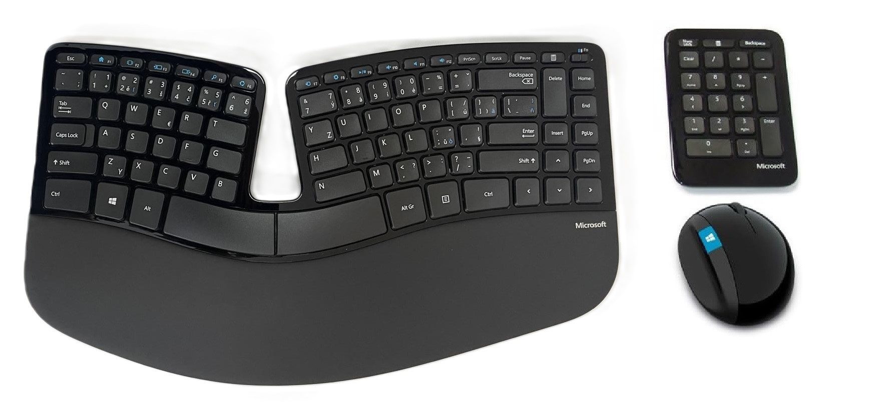 Microsoft Sculpt Ergonomic Desktop -Maus+Tastatur+Ziffernblock, Schweizer-QWERTZ Tastatur- und Maus-Set