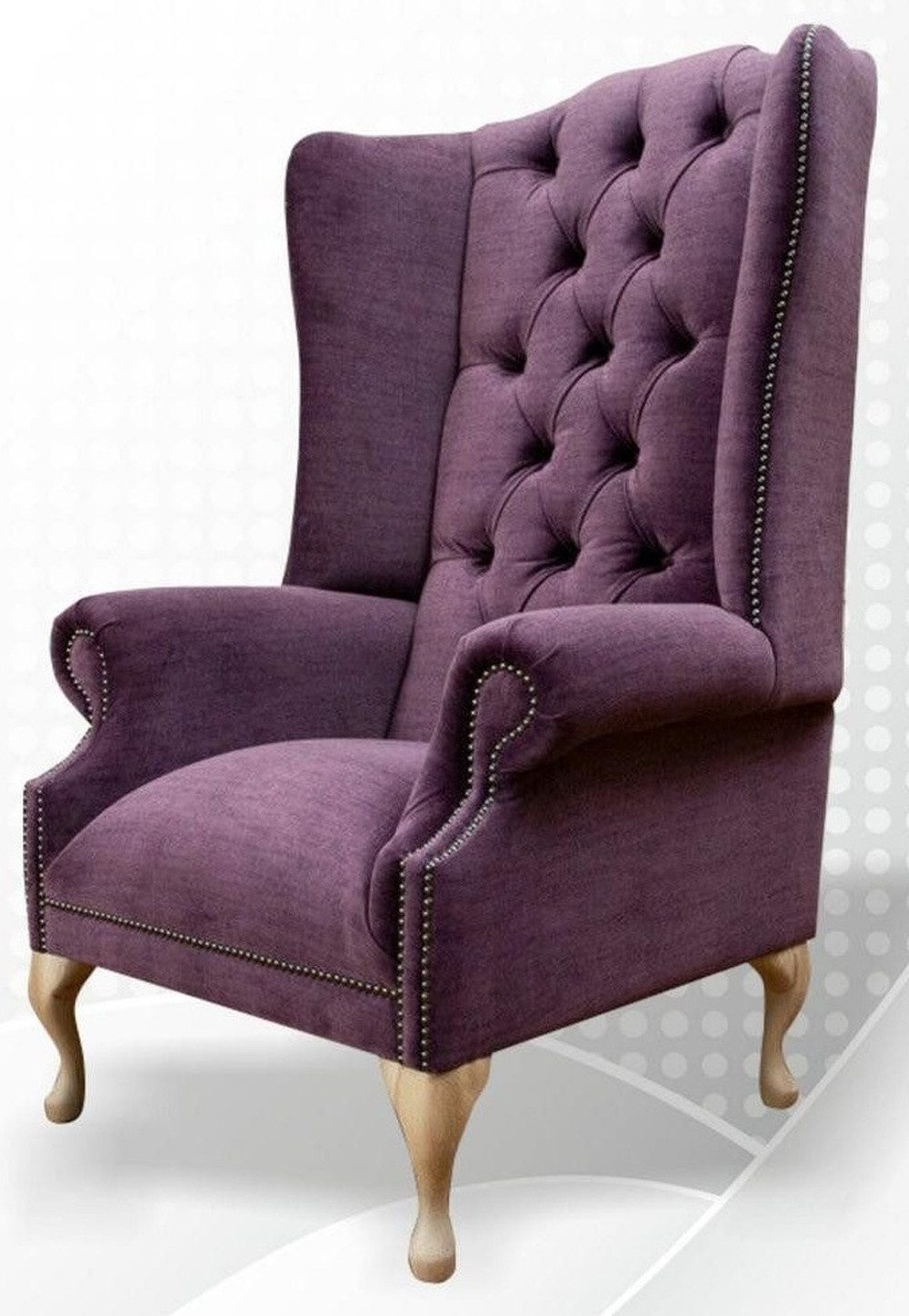 Xlmoebel Ohrensessel Chesterfield Ohrensessel aus Stoff oder Leder mit Ohrenbacken (1-St., Sessel), Hergestellt in Europa