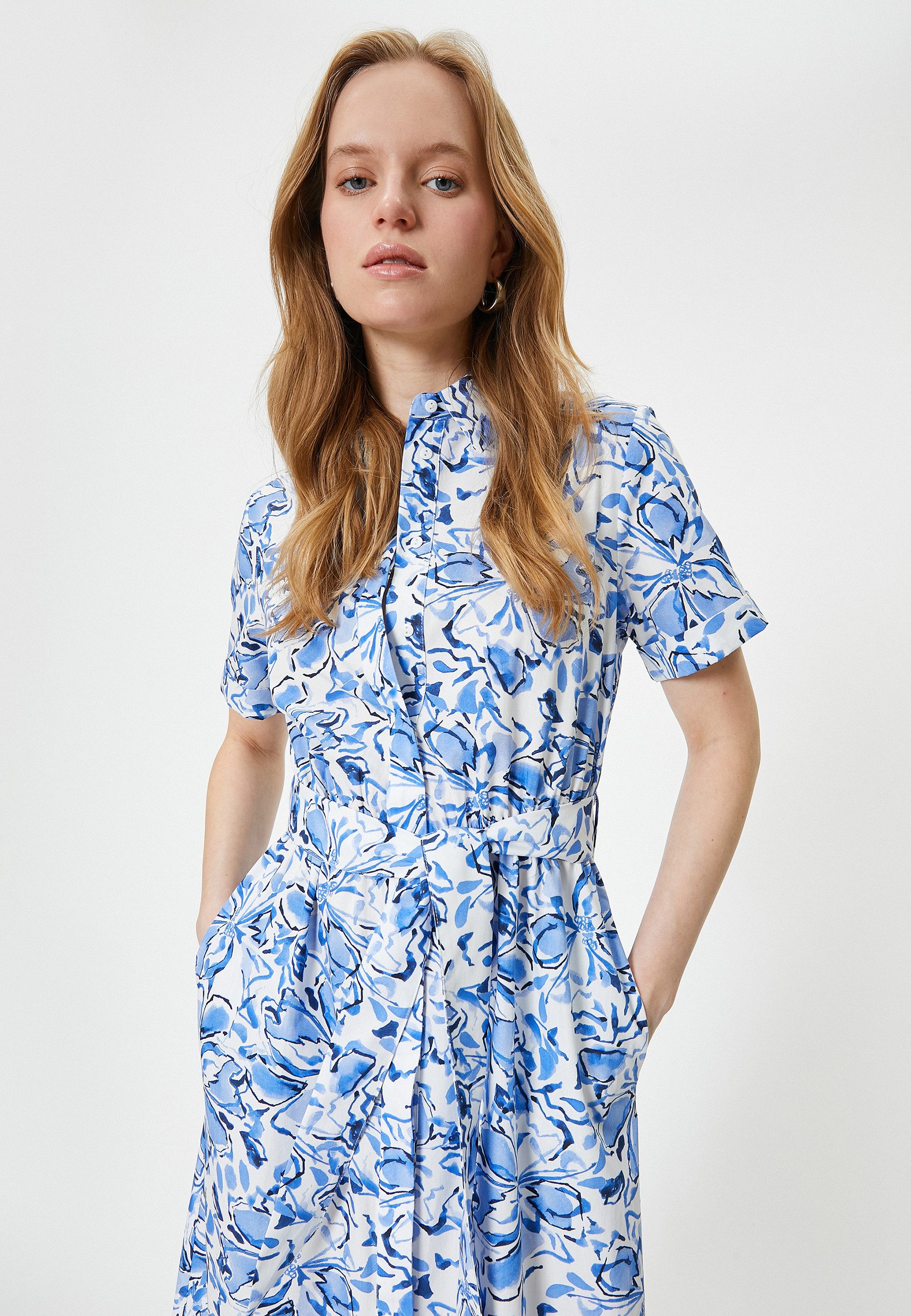 Midikleid Midi Länge Button-Down Kleid