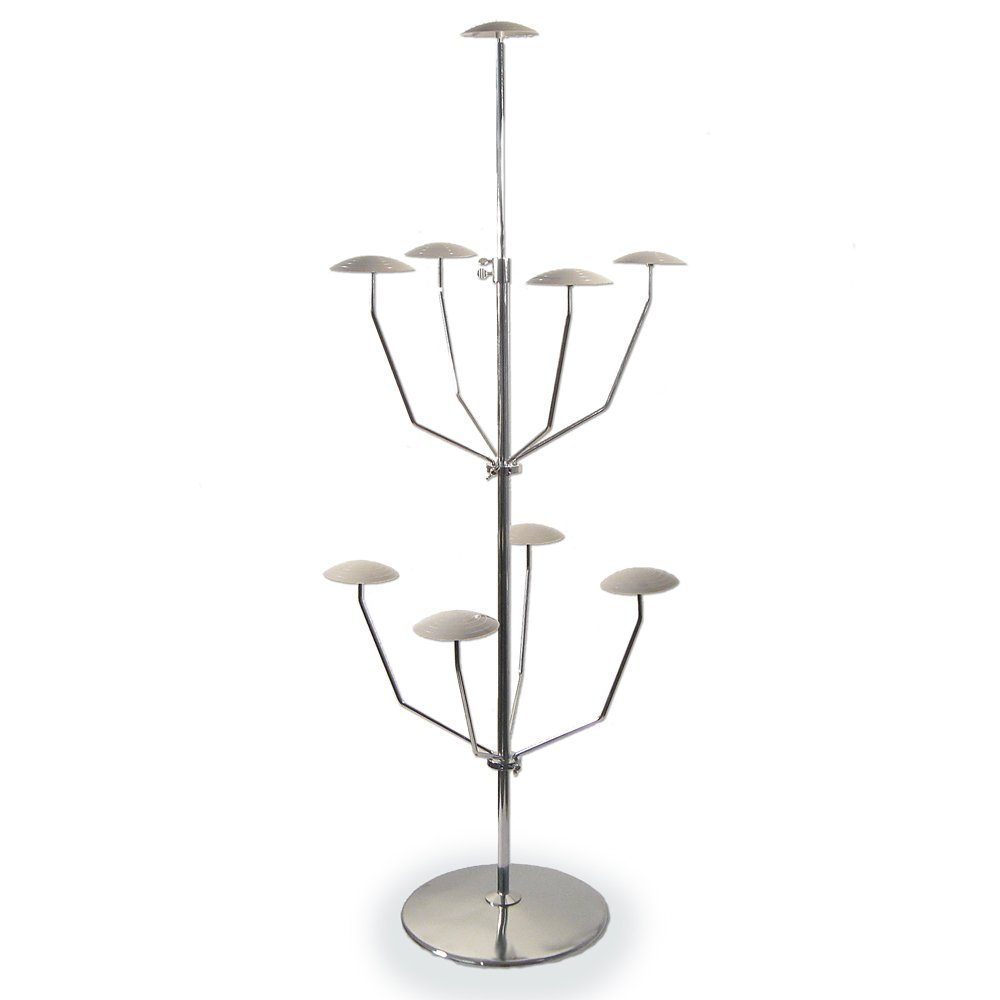 GERSO Hutablage Theken-Hutständer, verchromt, mit 9 Hut-Auflagen