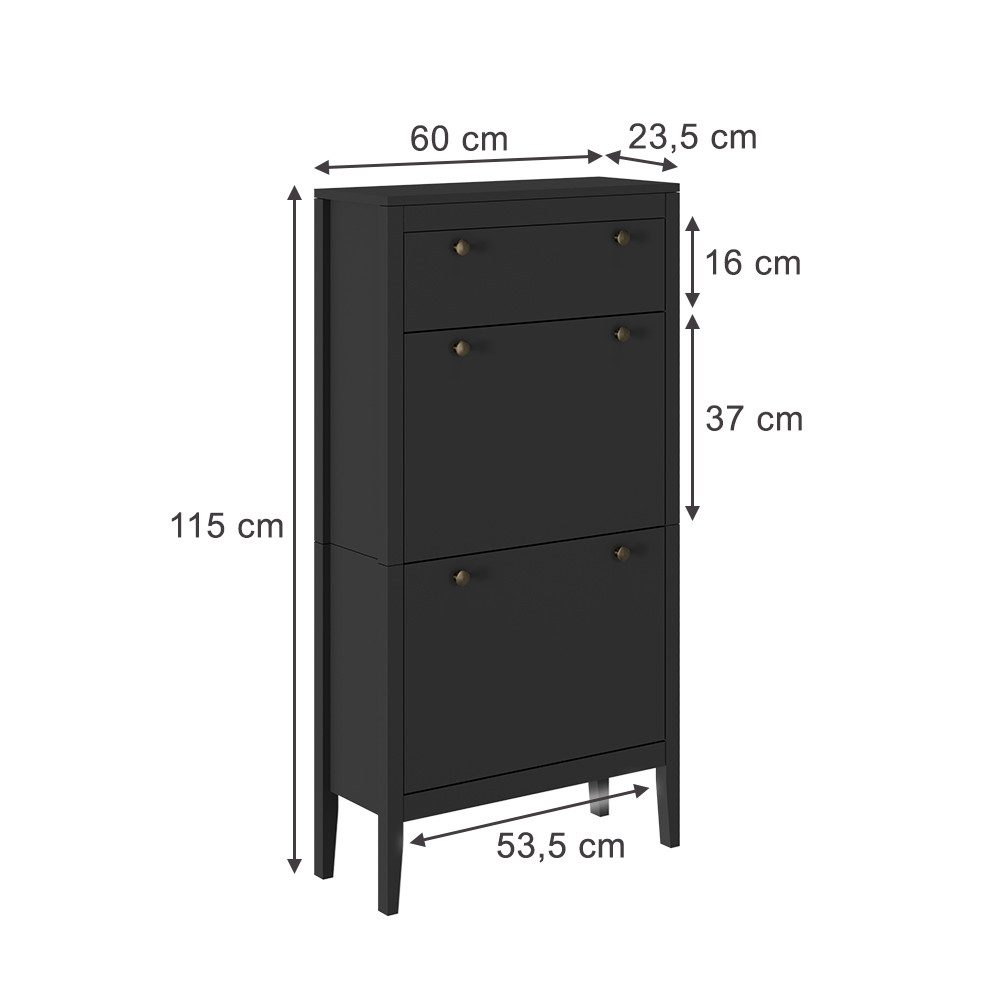 Vicco Schuhschrank Aron, Schwarz, 60 x günstig online kaufen