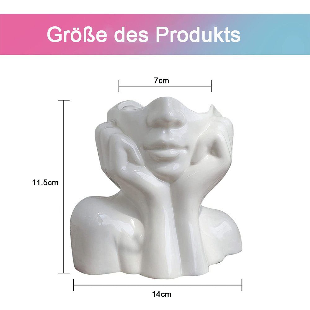zggzerg Dekovase Kopf Gesicht Vase Blumenvase Keramikvasen Für Moderne Home günstig online kaufen