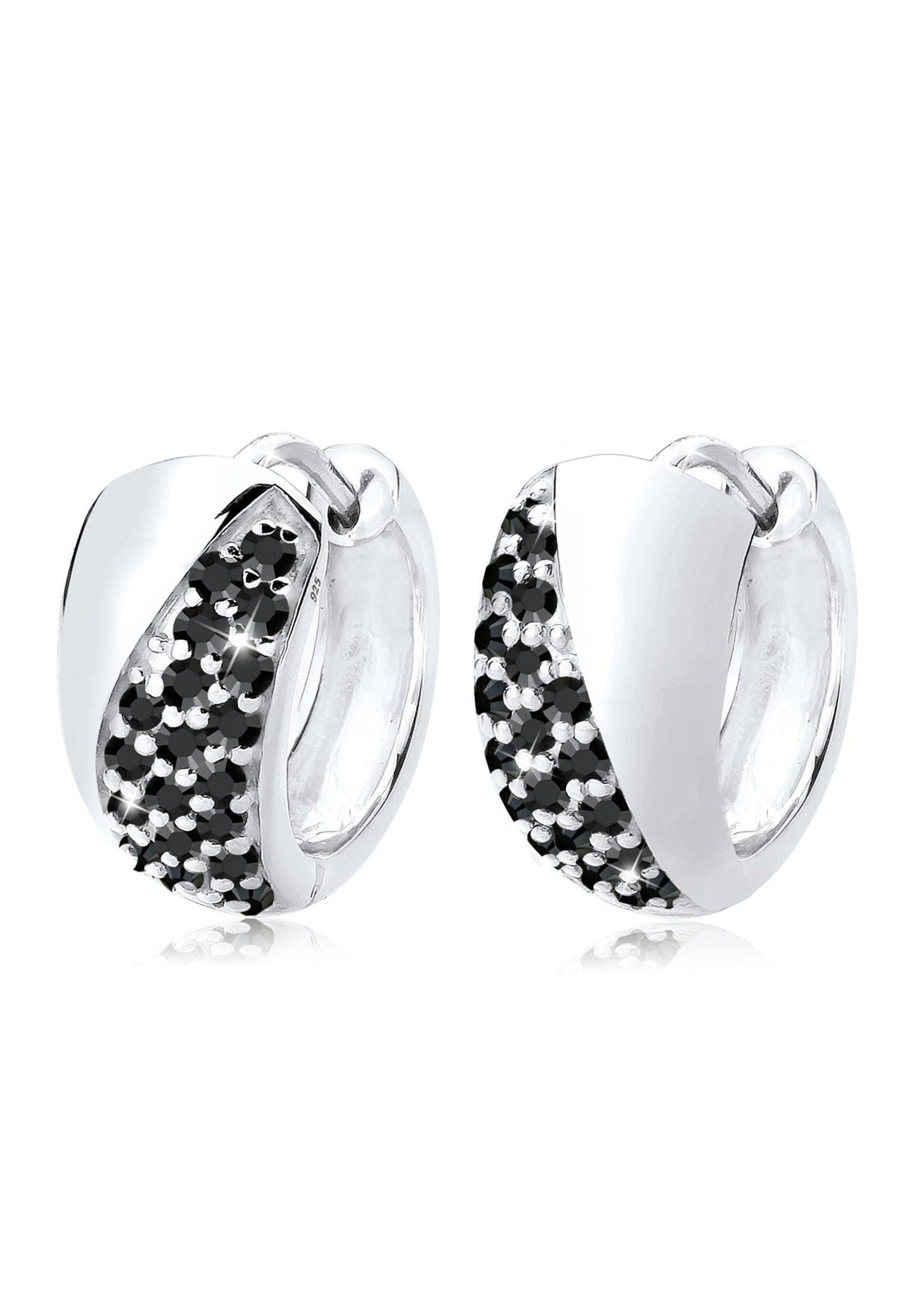 Elli Paar Creolen Creolen Elegant Kristalle 925 Silber