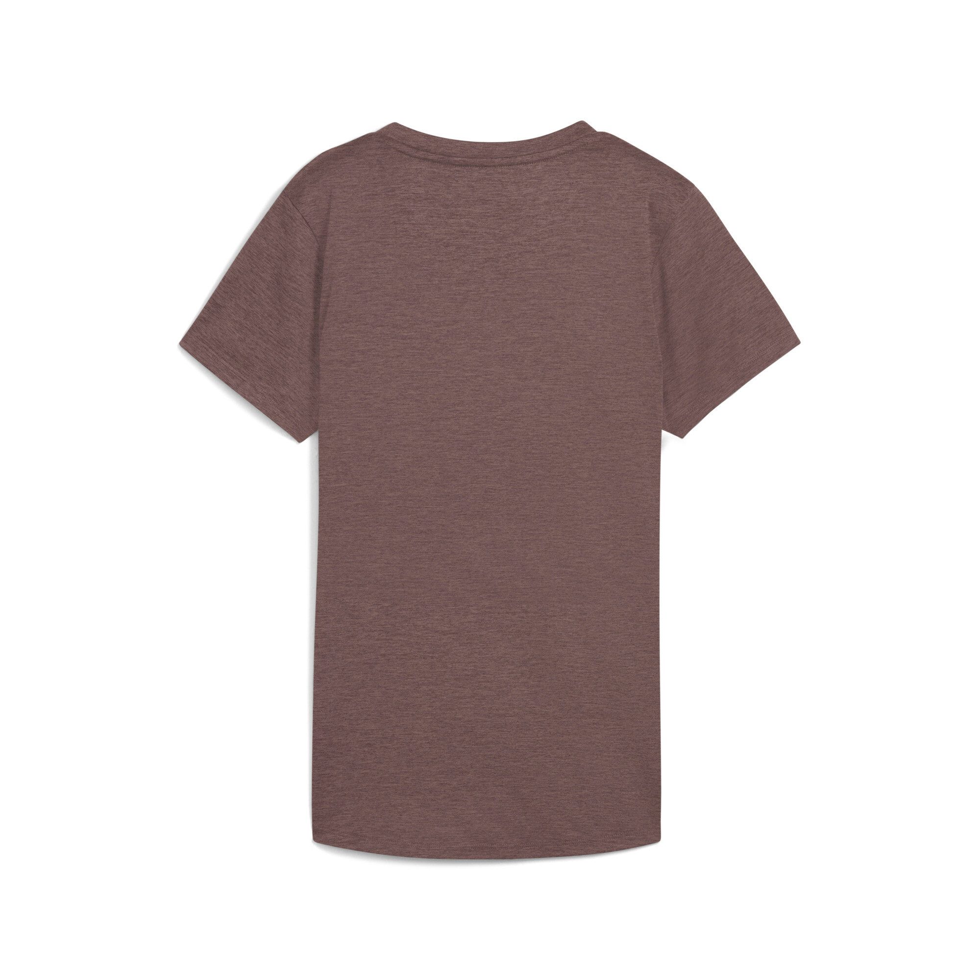 PUMA Trainingsshirt W TAD ESSENTIAL HEATHER TEE mit kleinem Logo auf der Brust, Kurzarm, in normaler Länge