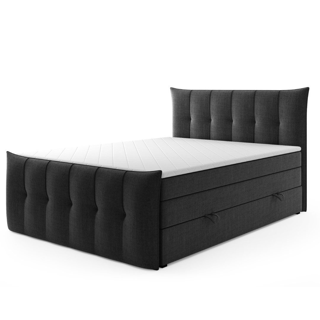 DD-COLLECTION Boxspringbett Sydney Grau (inkl. Fußteil, günstig online kaufen