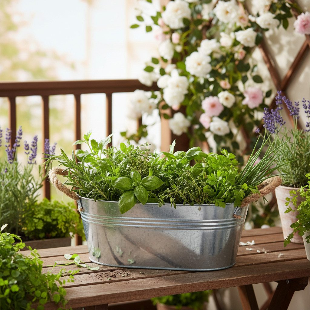 Viana Übertopf Dekoschale Metall Oval Vintage Look mit Hanfseilgriffen