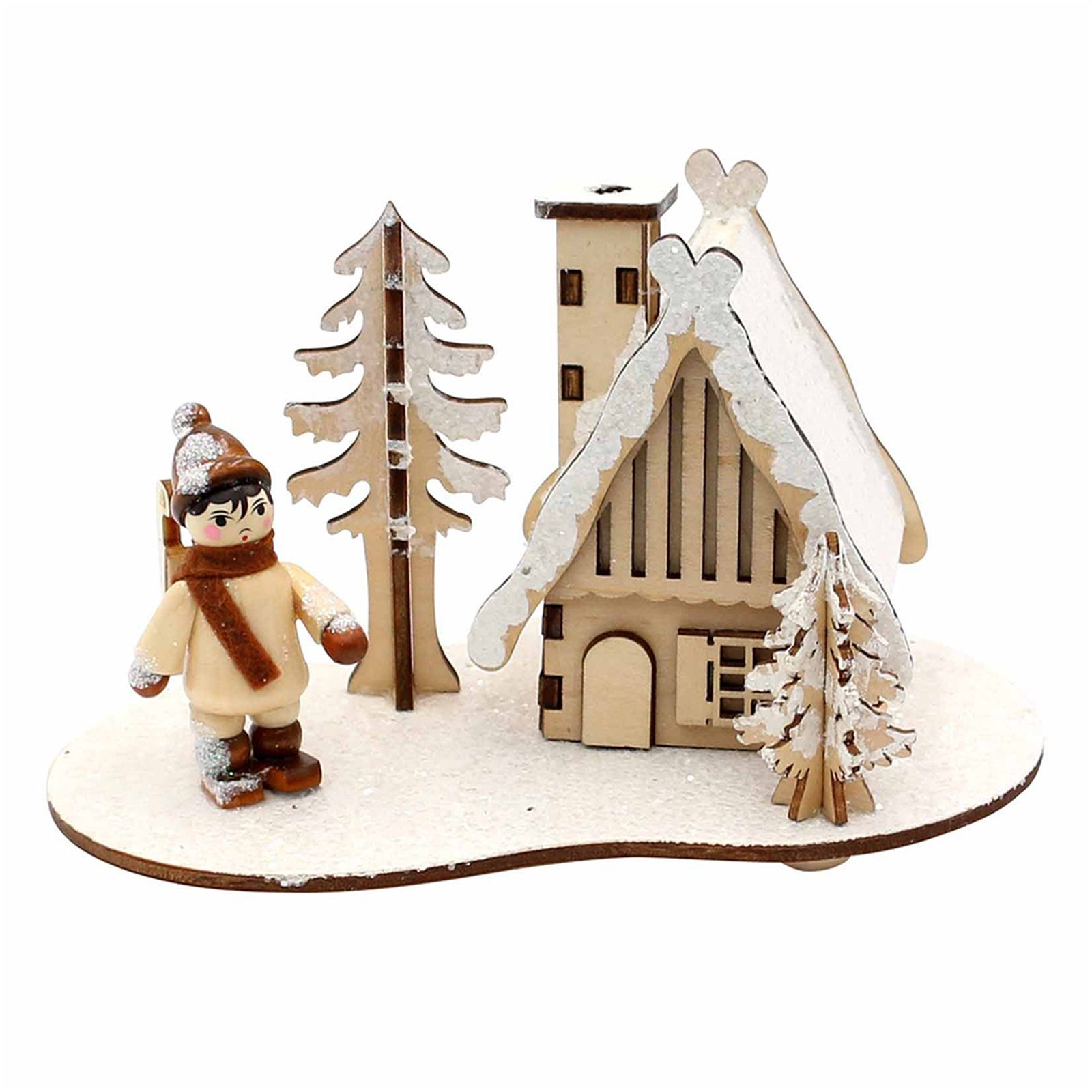 SIGRO Räuchermännchen Holz Räucherhaus verschneit, 1 Stück Kinderfigur, (1 St)