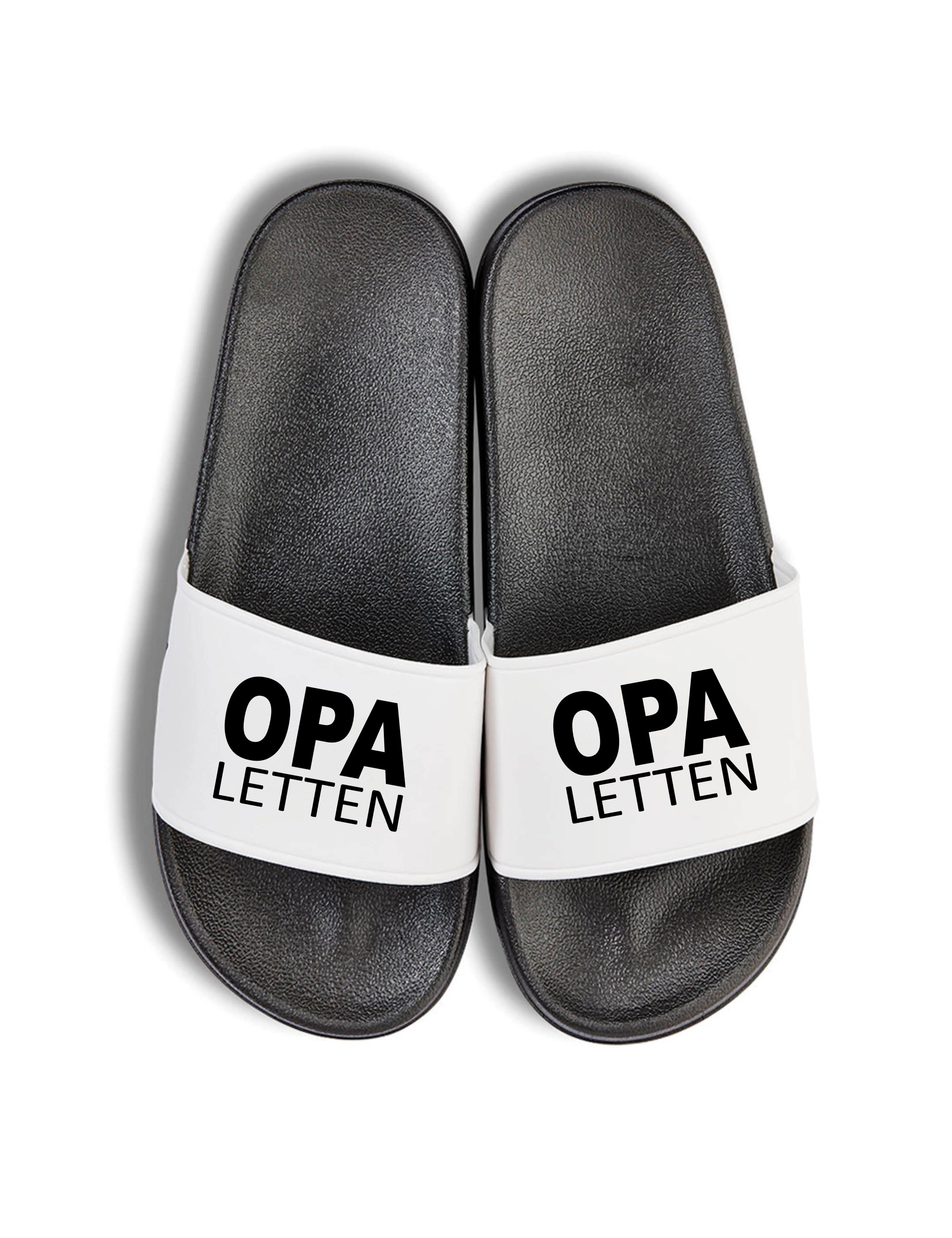 Herren Badelatschen "Opa Letten" Fun-Print lustig Geschenk Statement Badeschuh
