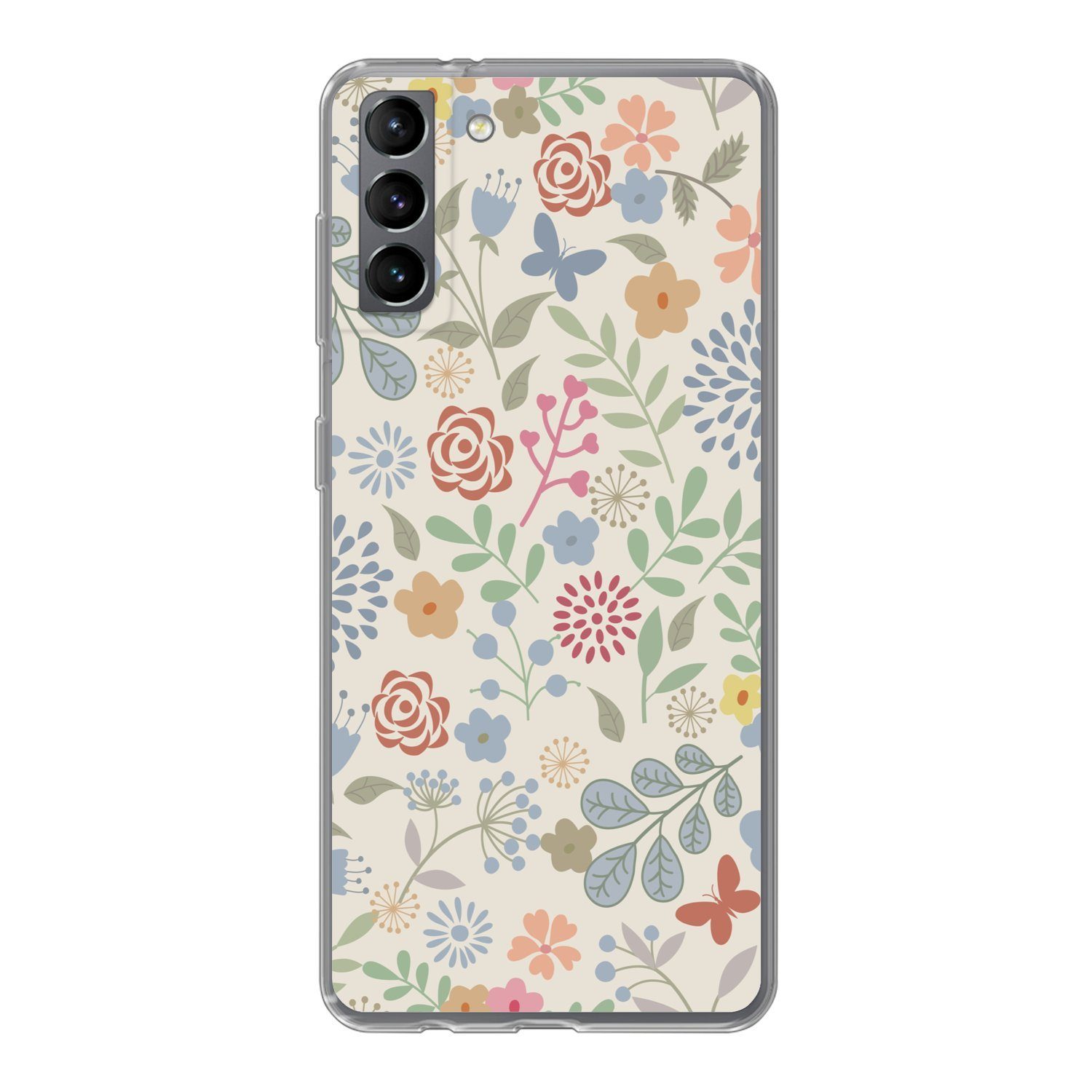 MuchoWow Handyhülle für Samsung Galaxy S21 Plus Eine Blumenmuster-Illustration mit vielen, Phone Case, Silikon, Schutzhülle Dünn