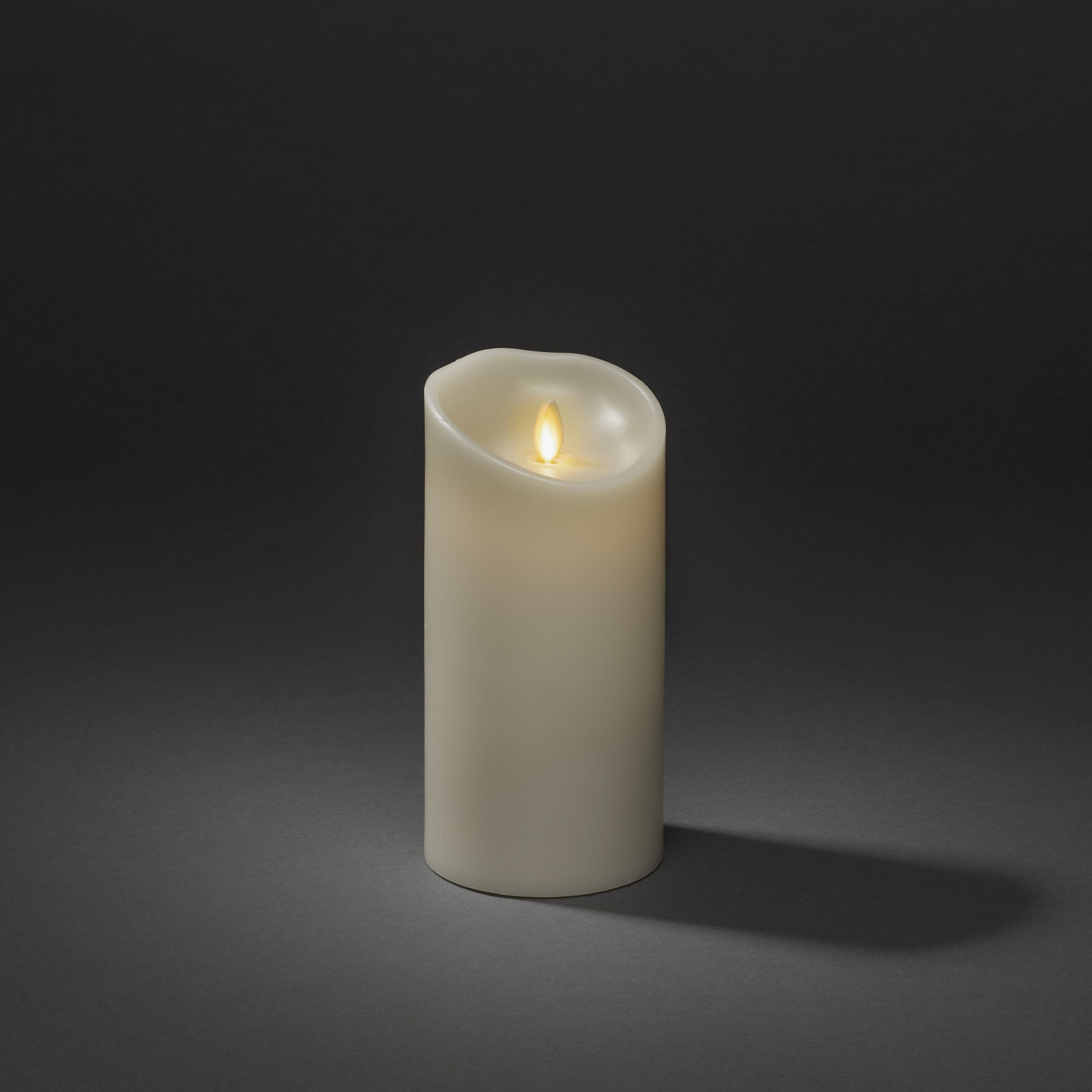 KONSTSMIDE LED-Kerze (1-tlg), LED Echtwachskerze cremeweiß, mit 3D Flamme und geschmolzener Kante