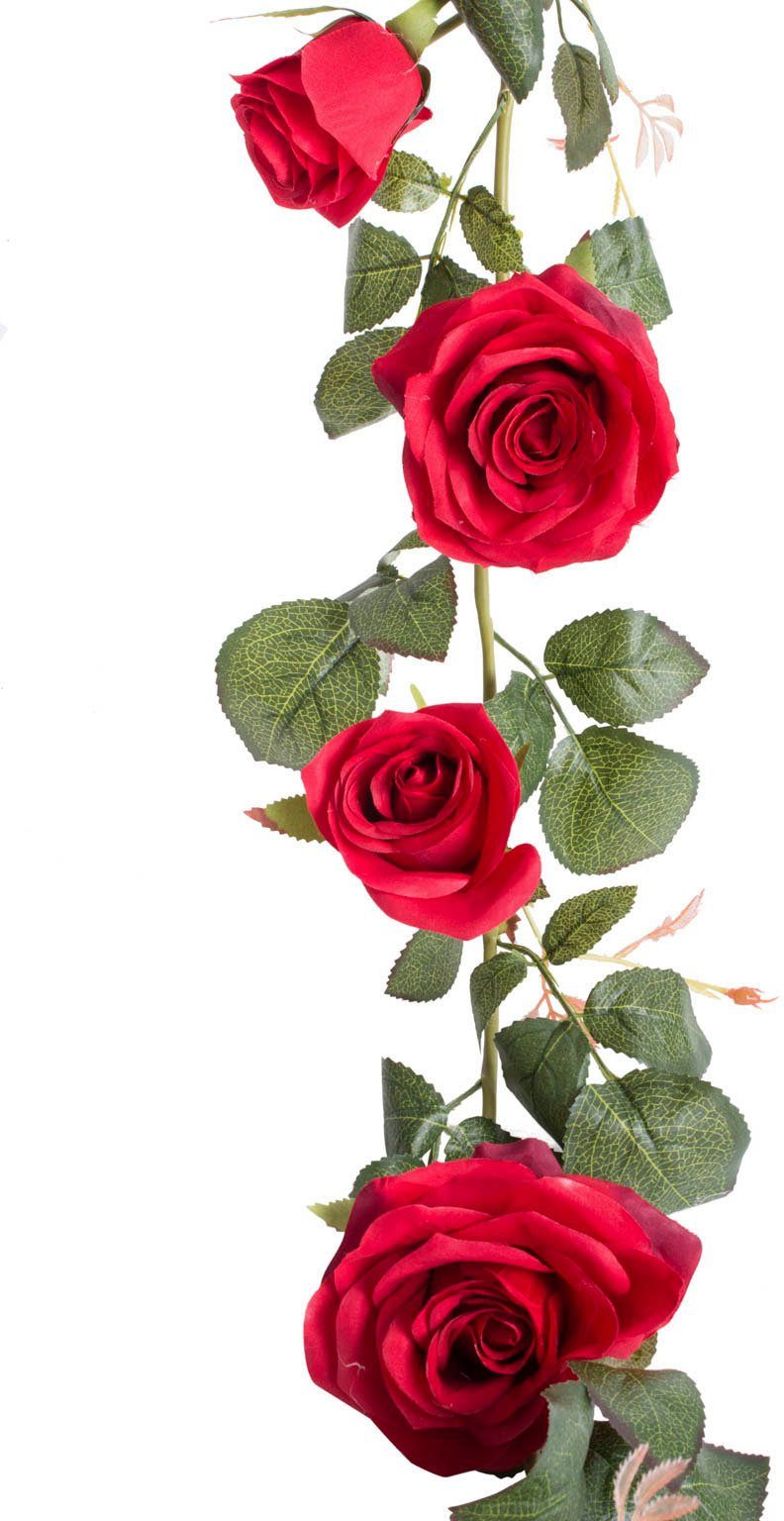Kunstblume Rosengirlande Dijon Rose, Botanic-Haus, Höhe 10 cm