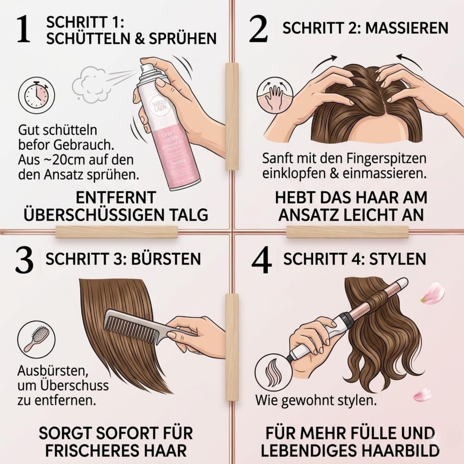 Nishlady Trockenshampoo Nishlady Parfümiertes Trockenshampoo 150 ml – 3 Düfte
