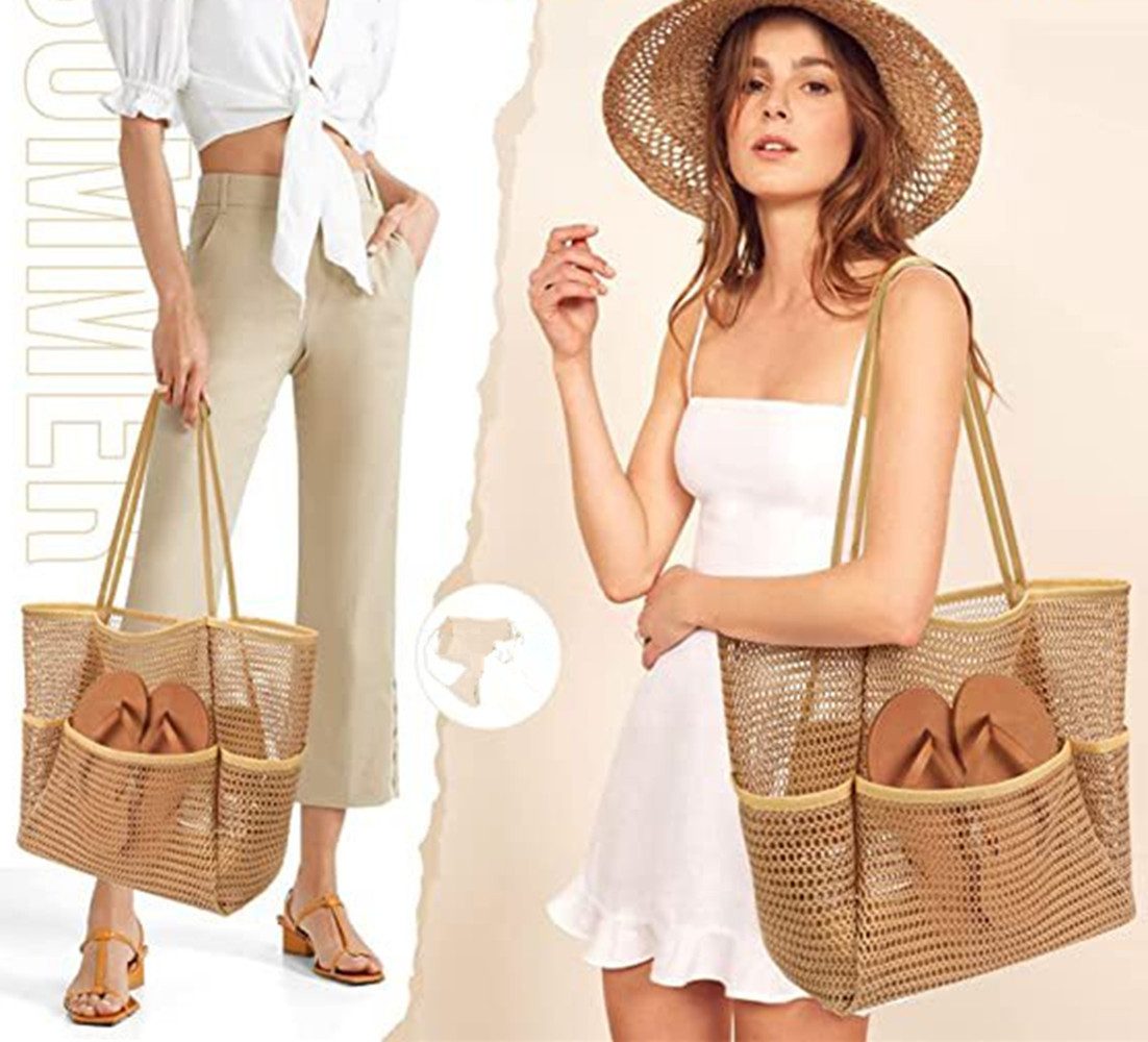 XDeer XL-Strandtasche Strandtasche Groß, Faltbare Mesh günstig online kaufen