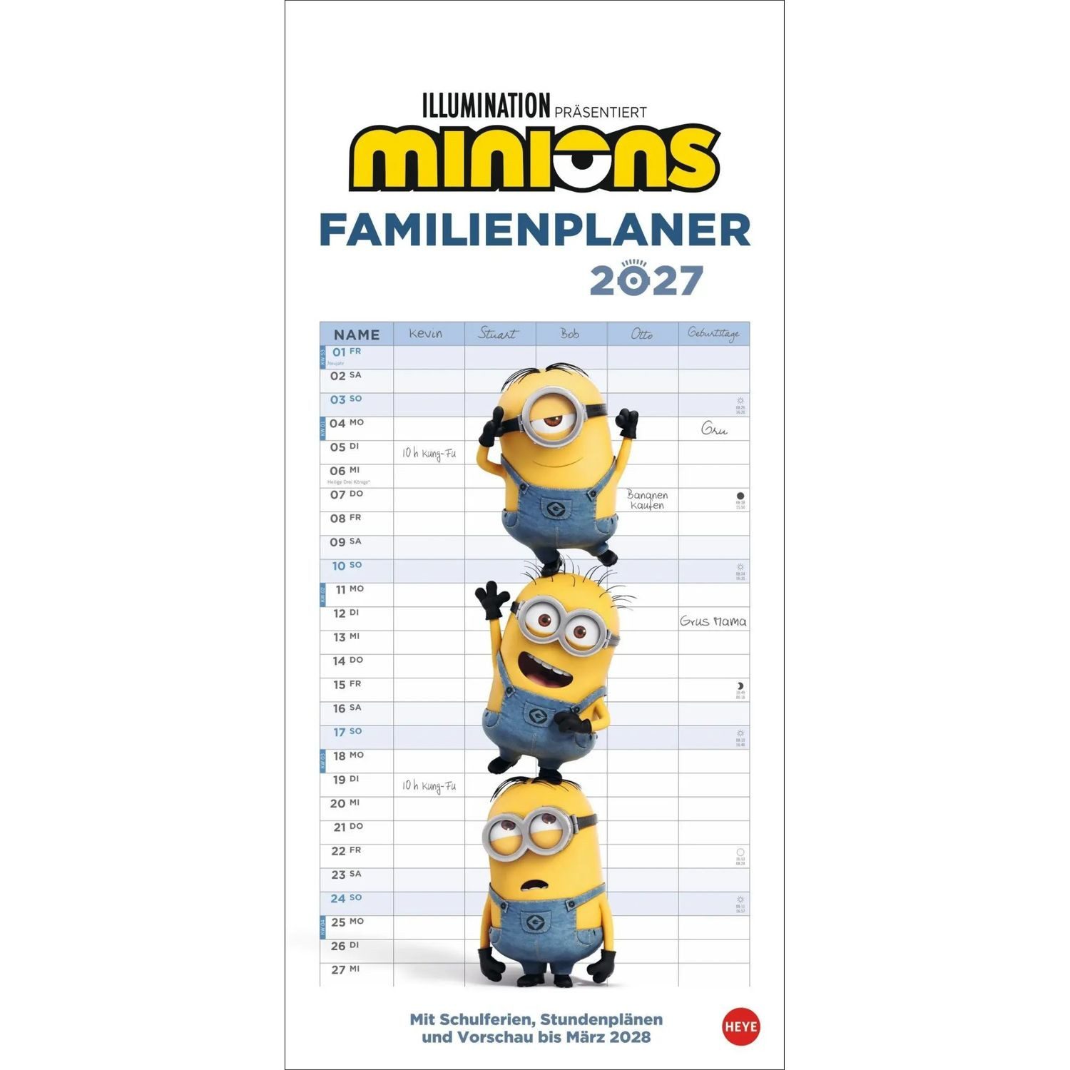 HEYE Wandkalender Minions Familienplaner 2027