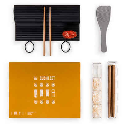 Blumtal Sushi-Roller Sushi Set - Silikonmatte, Stäbchen und Reislöffel, (Set 7-tlg), Spülmaschinenfest
