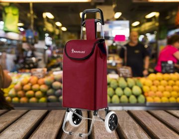 Cheffinger Einkaufstrolley 30L Einkauf Trolley Einkaufswagen Shopping Trolley Tasche Aluminium