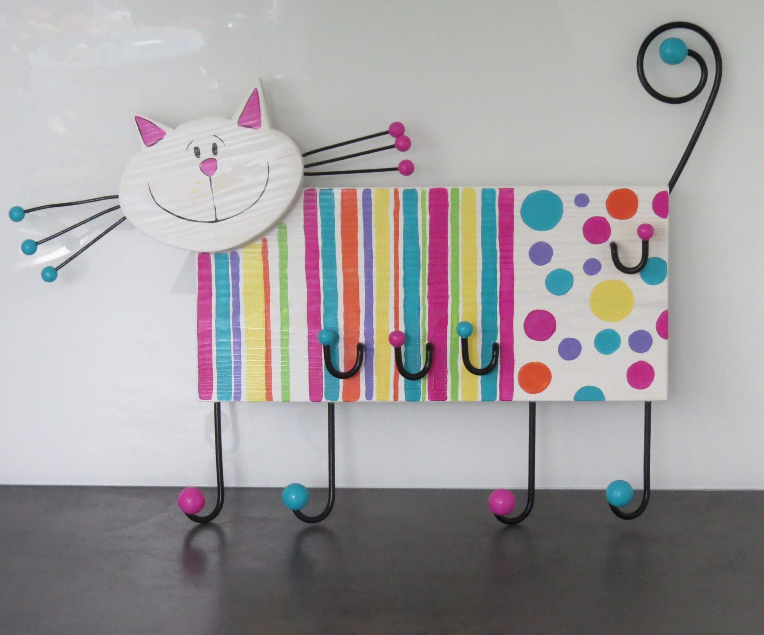 Holzprodukte Kleiderhaken Garderobe Katze Hund Kleiderhaken Kindergarderobe 3D Garderobenhaken