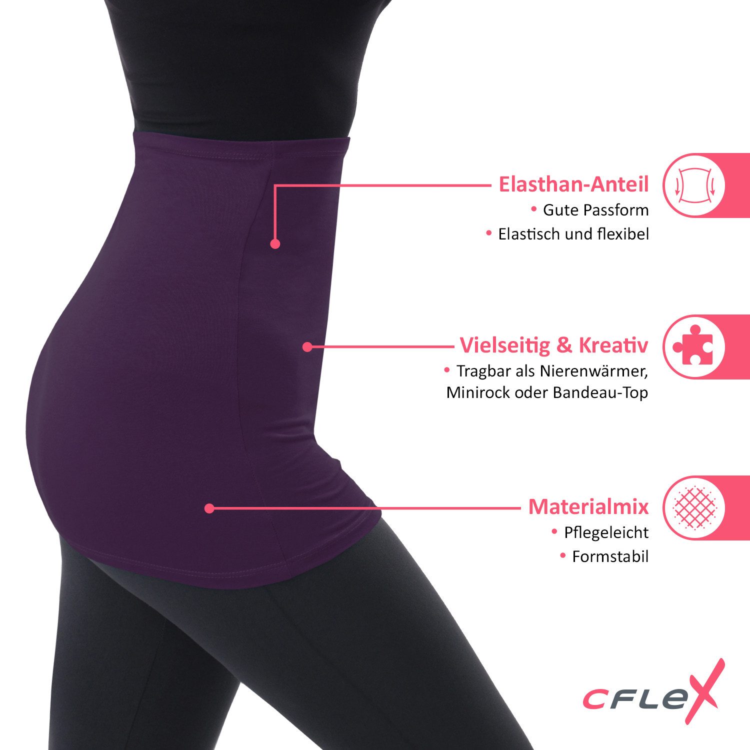 CFLEX Bandeautop Variotube Damen Tube-Oberteil, Shirtverlängerung & Minirock