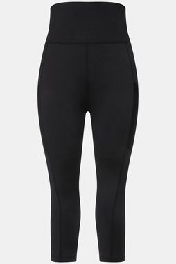 Ulla Popken Lederimitathose 3/4-Leggings wadenlang High Waist schnelltrocknend