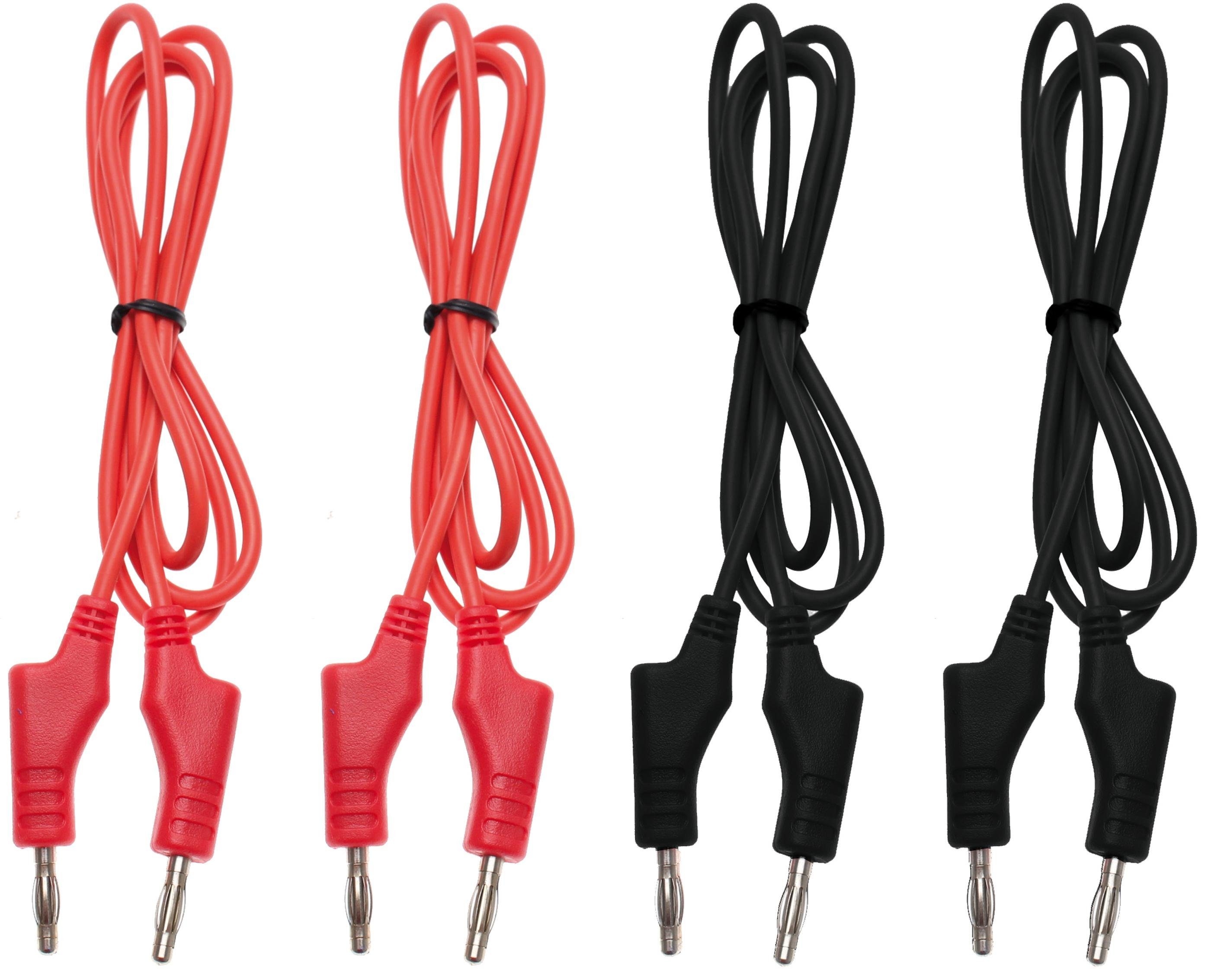 4 mm Multimeter-Messleitungsverlängerung, Stecker auf Buchse, Kabelmesserkabel, Sonden, Bananenstecker auf Krokodilleitungen, Sonden für Multimeter, elektrische Prüfung, Rot und Schwarz