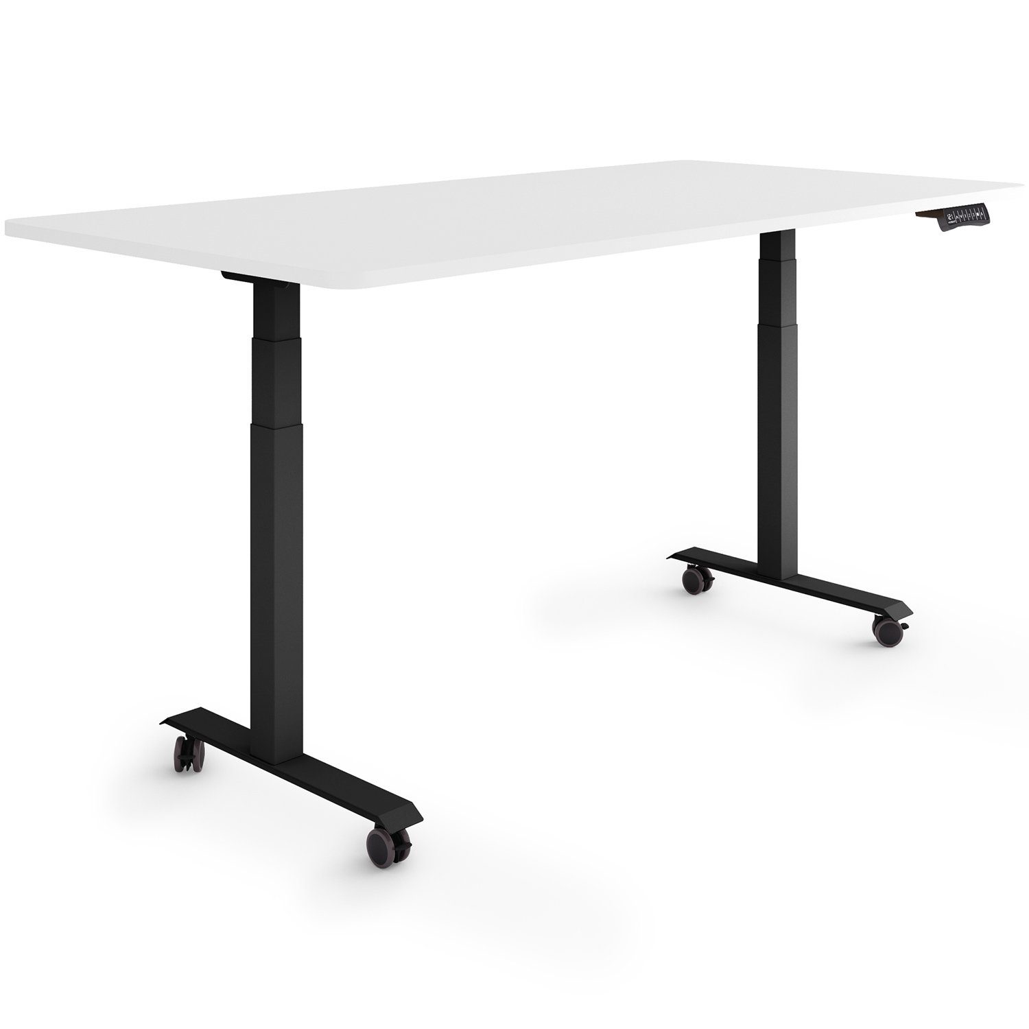 160 125,5 - ESMART Schreibtisch cm Weiß 80 x cm Schwarz / 60,5 Germany, auf ESMART Rollen Tischplatte: Rahmen: Höhe: