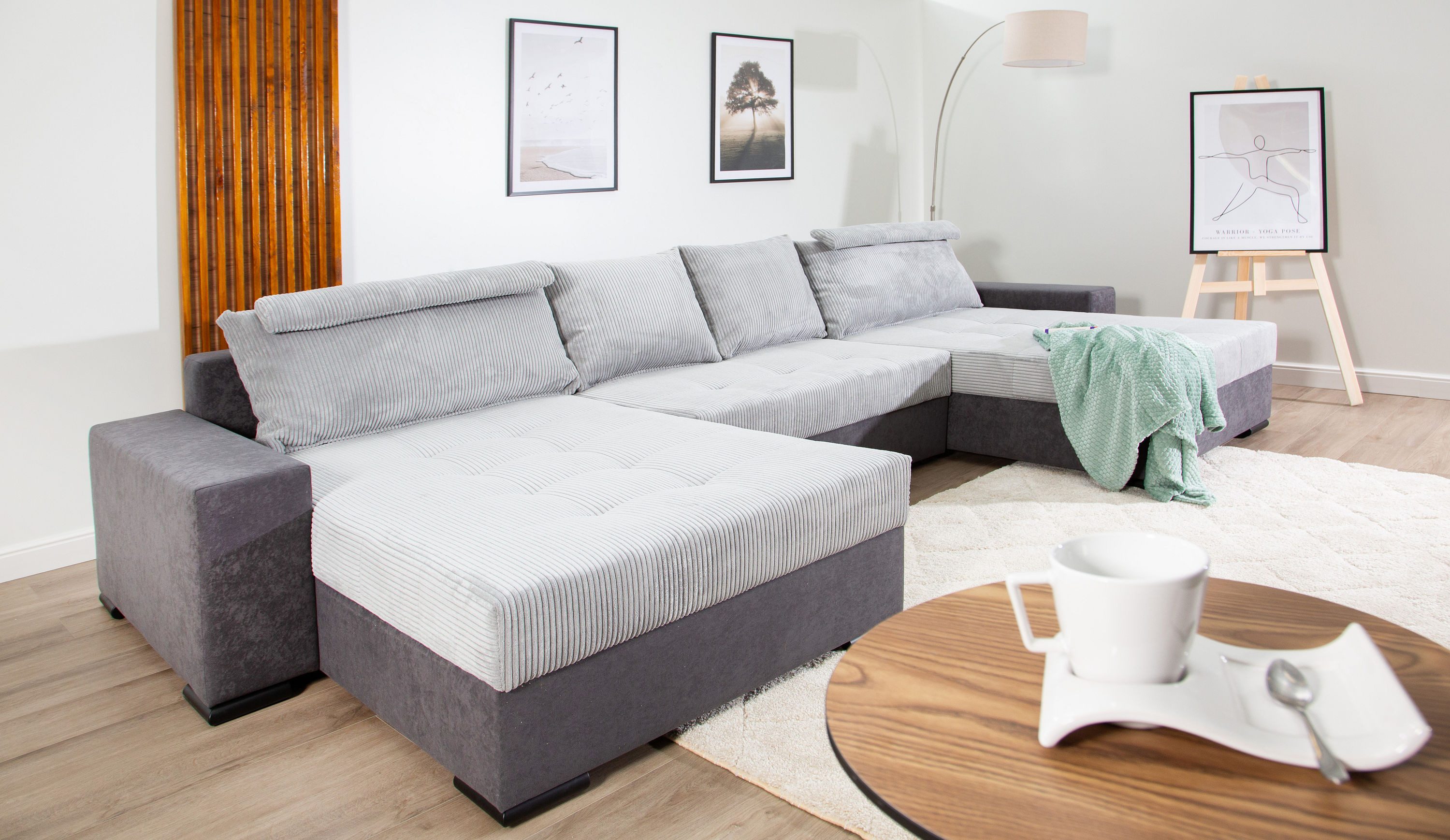 COLLECTION AB Wohnlandschaft Josy XXXL-Relax U-Form, B: 352 cm, mit Bettfunktion, Bettkasten & 2 Nackenkissen, Federkern