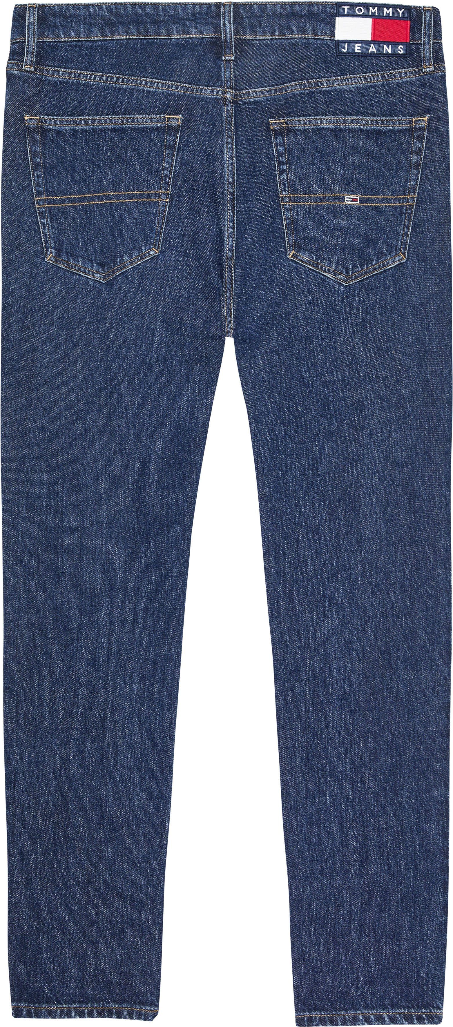 denim TPRD mit Jeans SLIM AUSTIN Lederbadge blue Tommy Slim-fit-Jeans