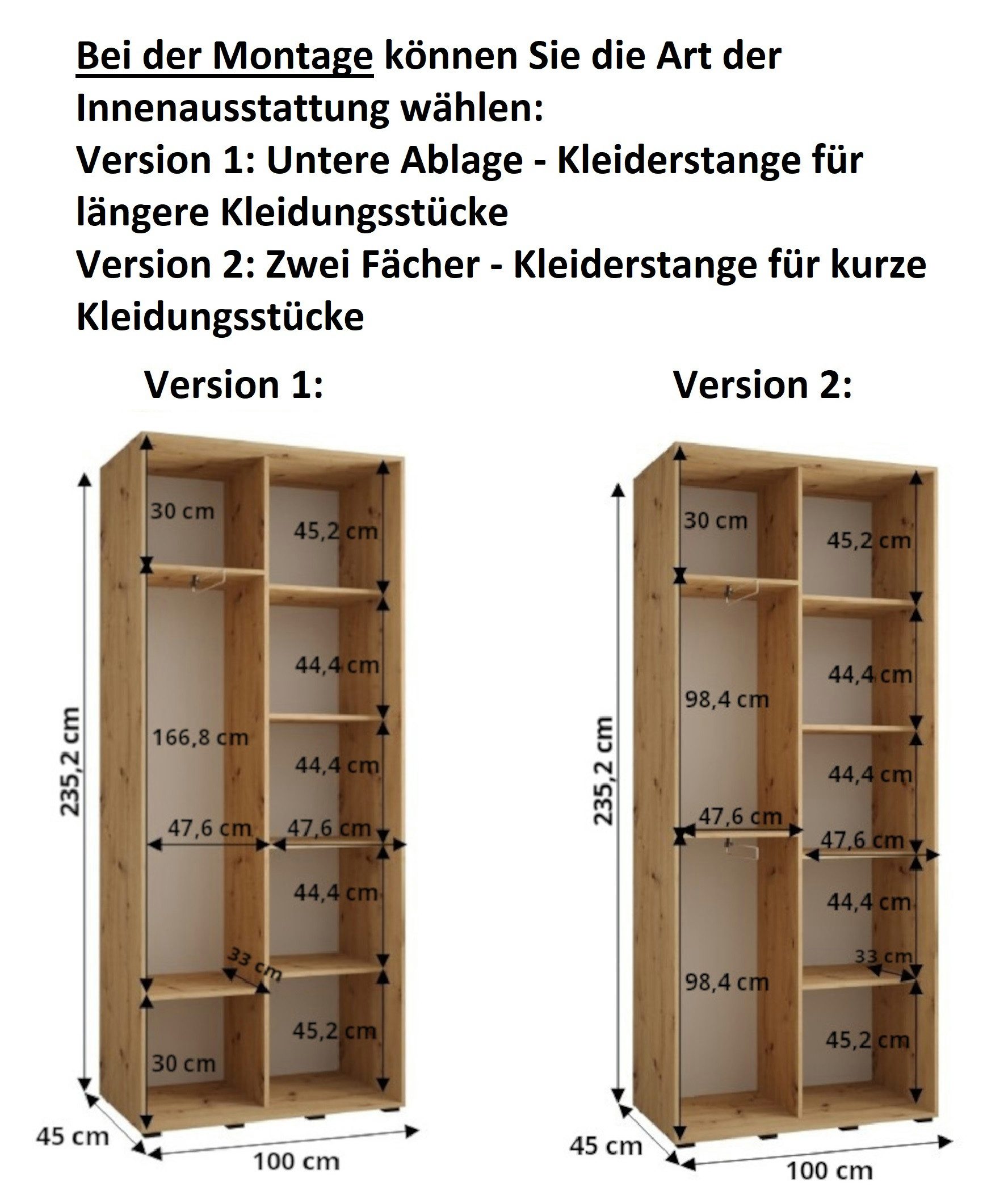 ABIKS MÖBEL Schwebetürenschrank Dakota 9 Schlafzimmerschrank mit Spiegel, Kleiderstange und Regalen – Bild 5 von 5