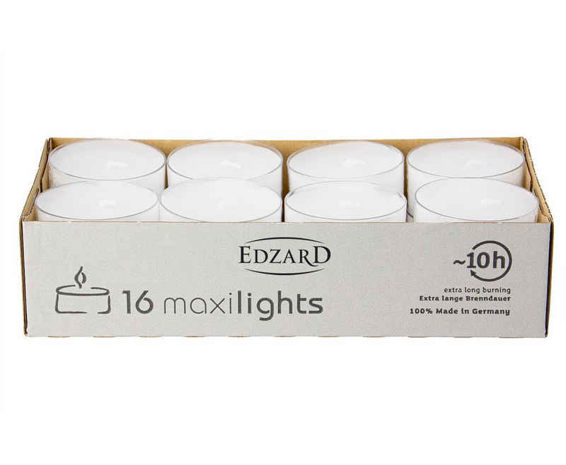 EDZARD Teelicht »Maxi-Teelichter 16 Stück« (Set, 16 Stück), transparente Kunststoffhülle, Marke WENZEL