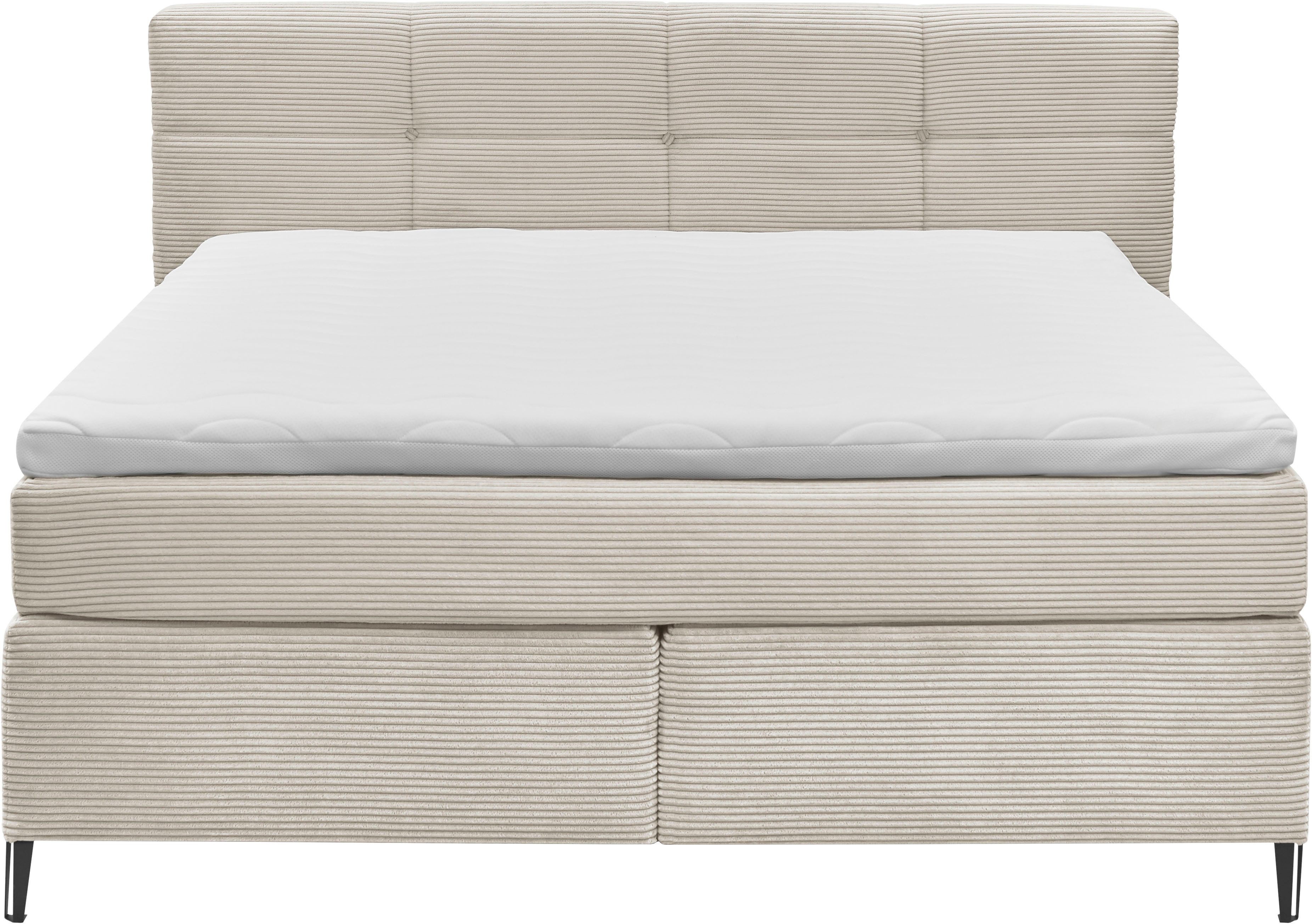 set one by Musterring Boxspringbett Fairfield, mit Metallfuß schwarz, Wendematratze, Breite 160 oder 180 cm